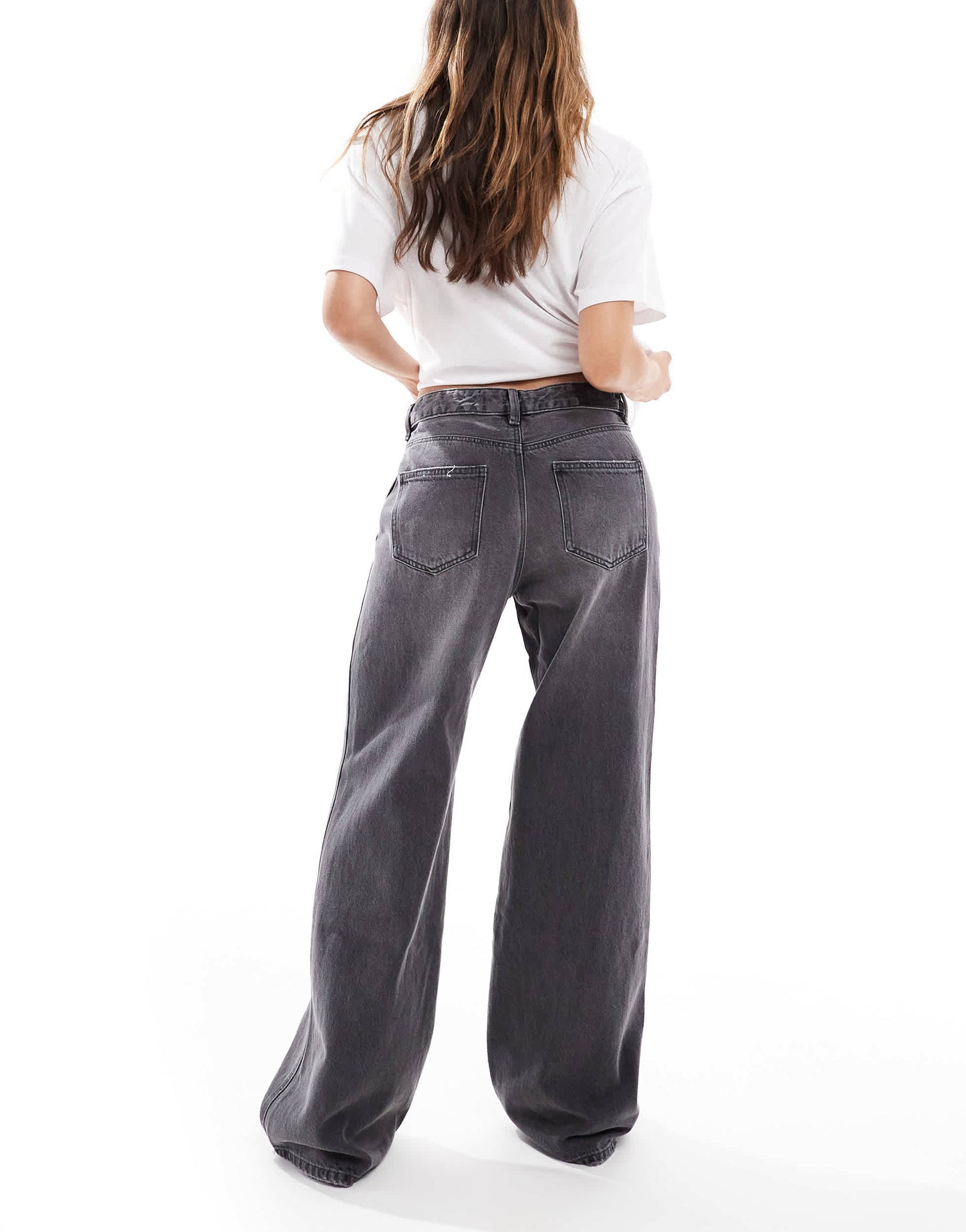 Stradivarius STR low rise baggy jean in washed grey