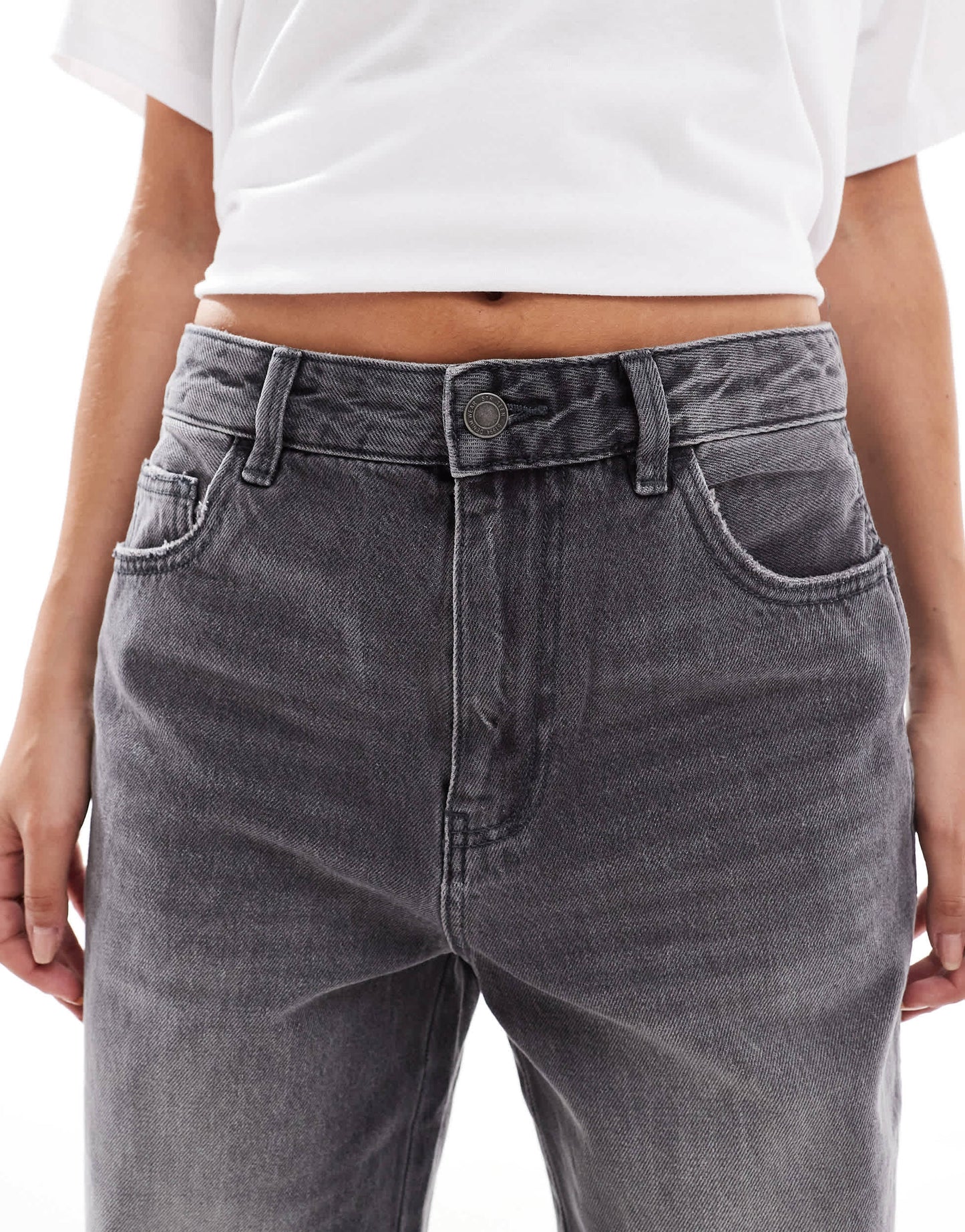 Stradivarius STR low rise baggy jean in washed grey
