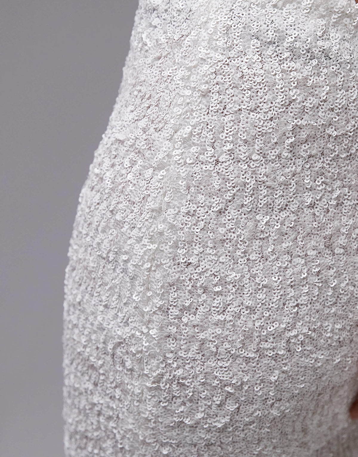 Topshop premium sequin midi skirt co-ord in white
