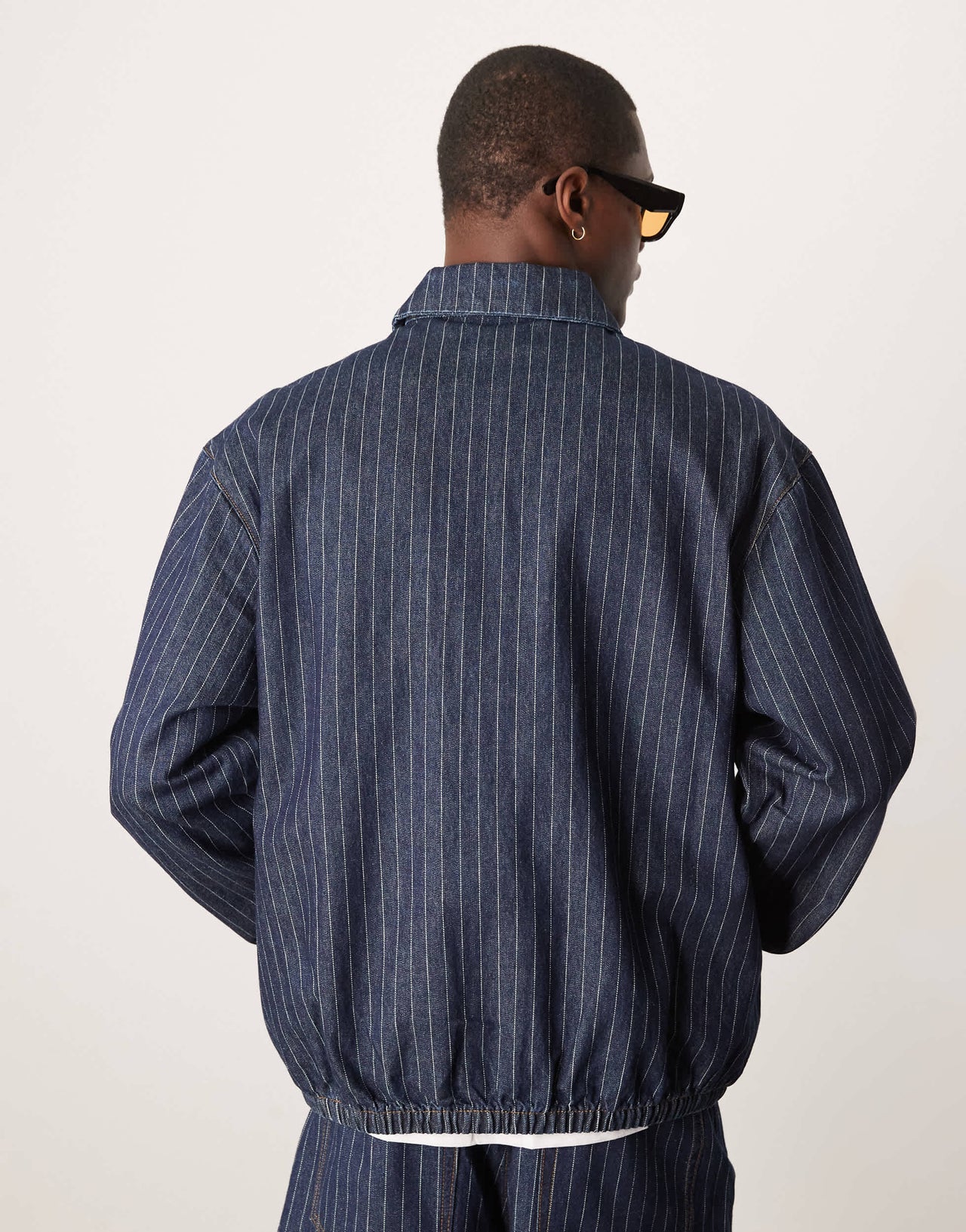 ASOS DESIGN co-ord oversized with pinstripe denim jacket with pinstripe