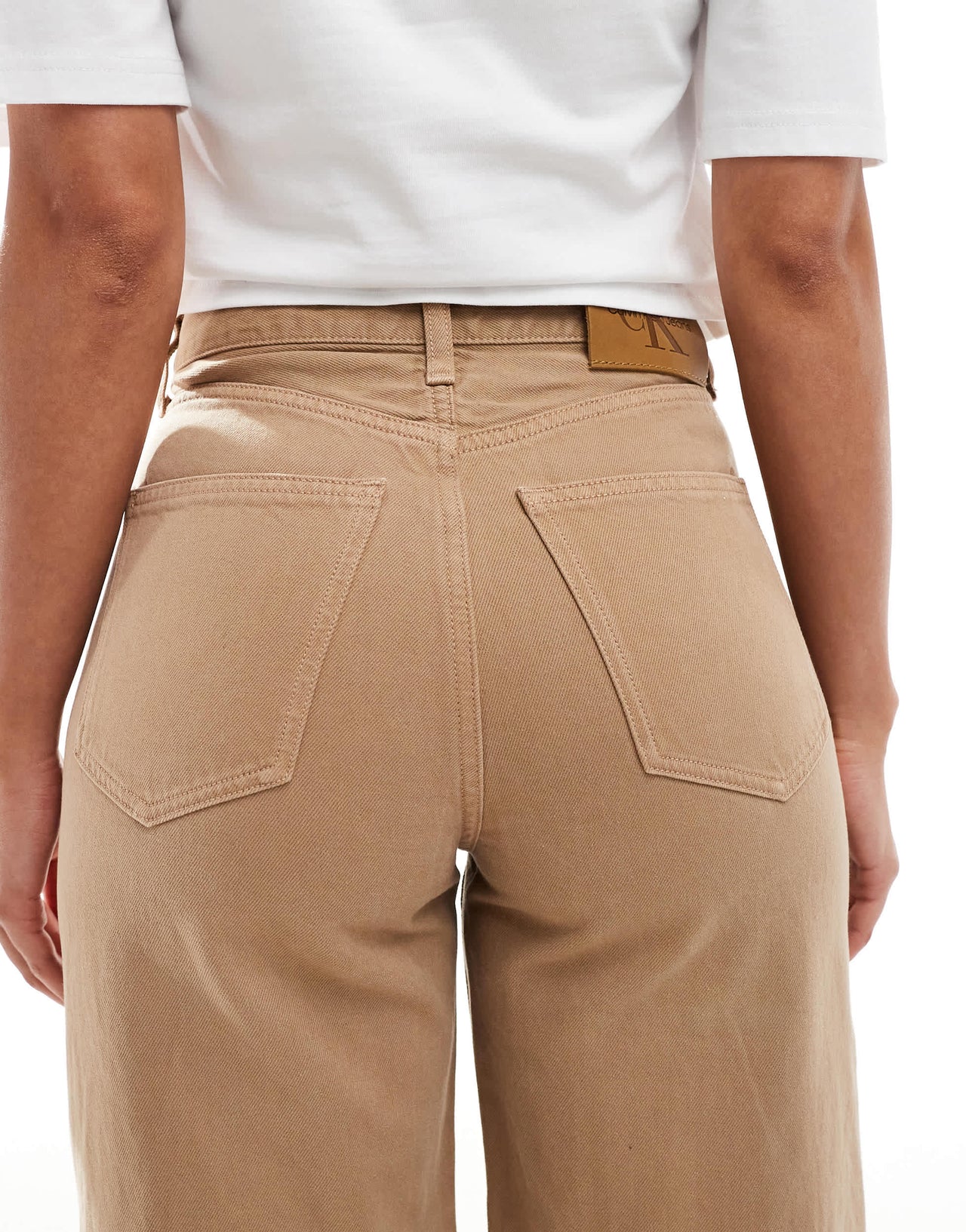 Calvin Klein Jeans barrel jeans in beige wash