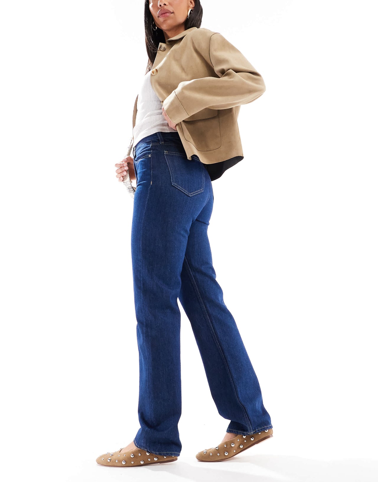 Calvin Klein Jeans high rise straight jeans in dark denim rinse