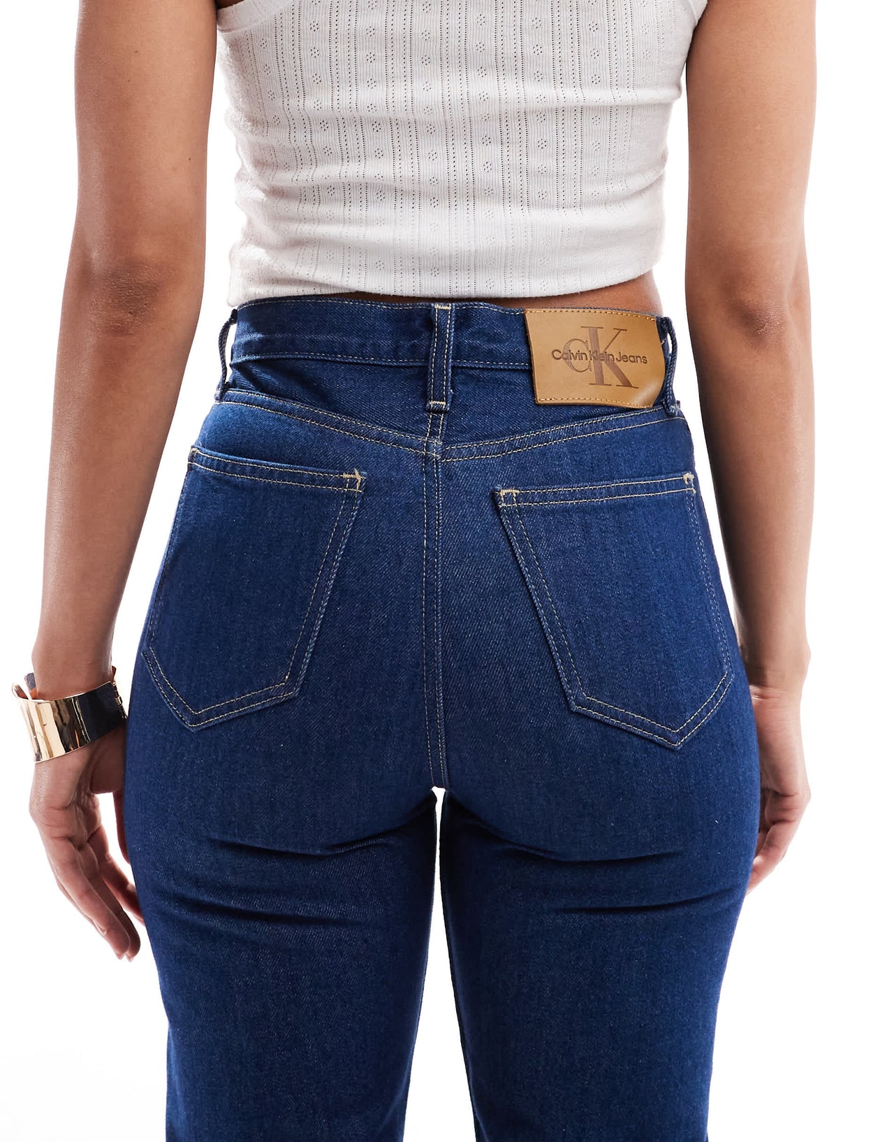Calvin Klein Jeans high rise straight jeans in dark denim rinse