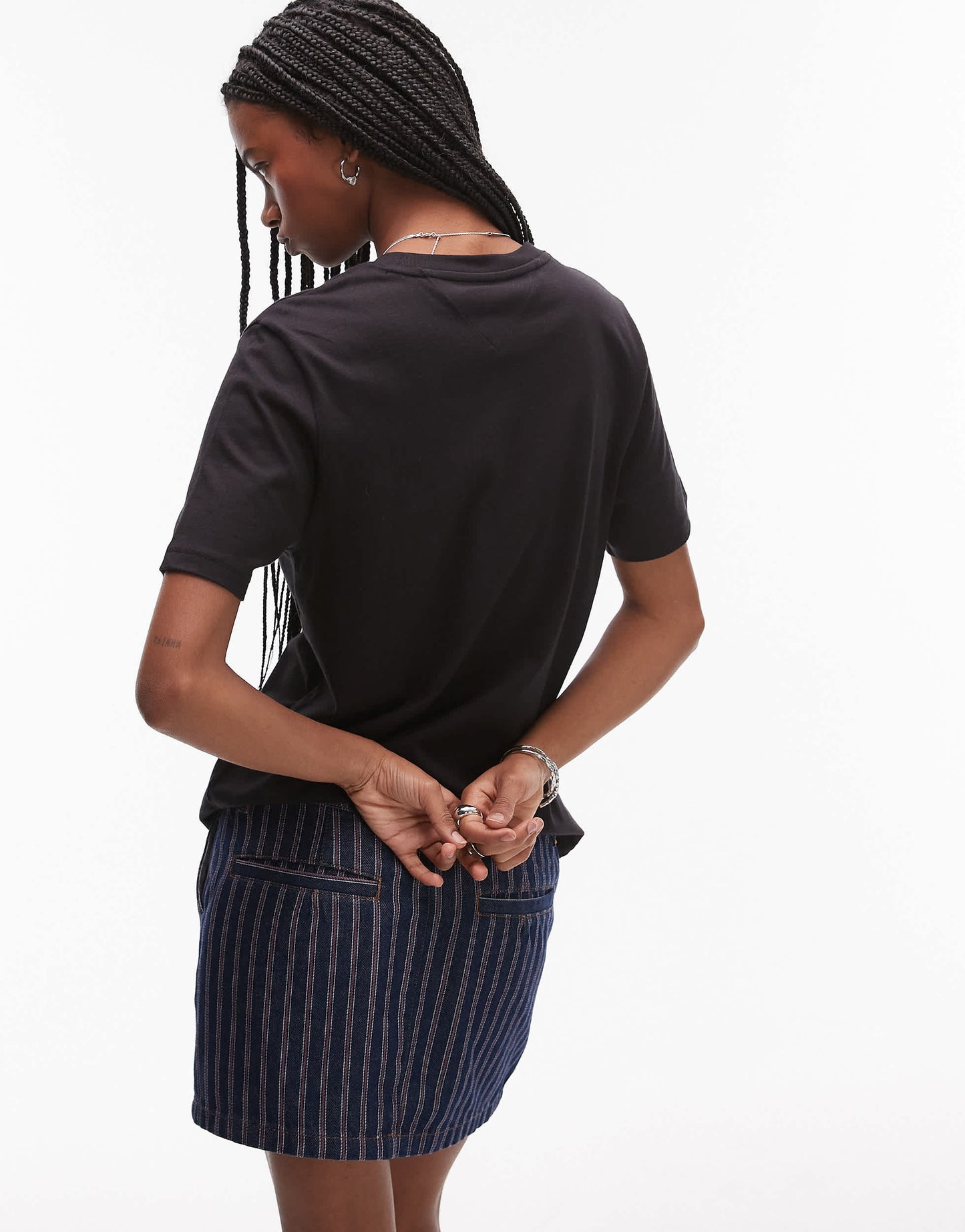 Tommy Jeans neutral varsity logo t-shirt in black