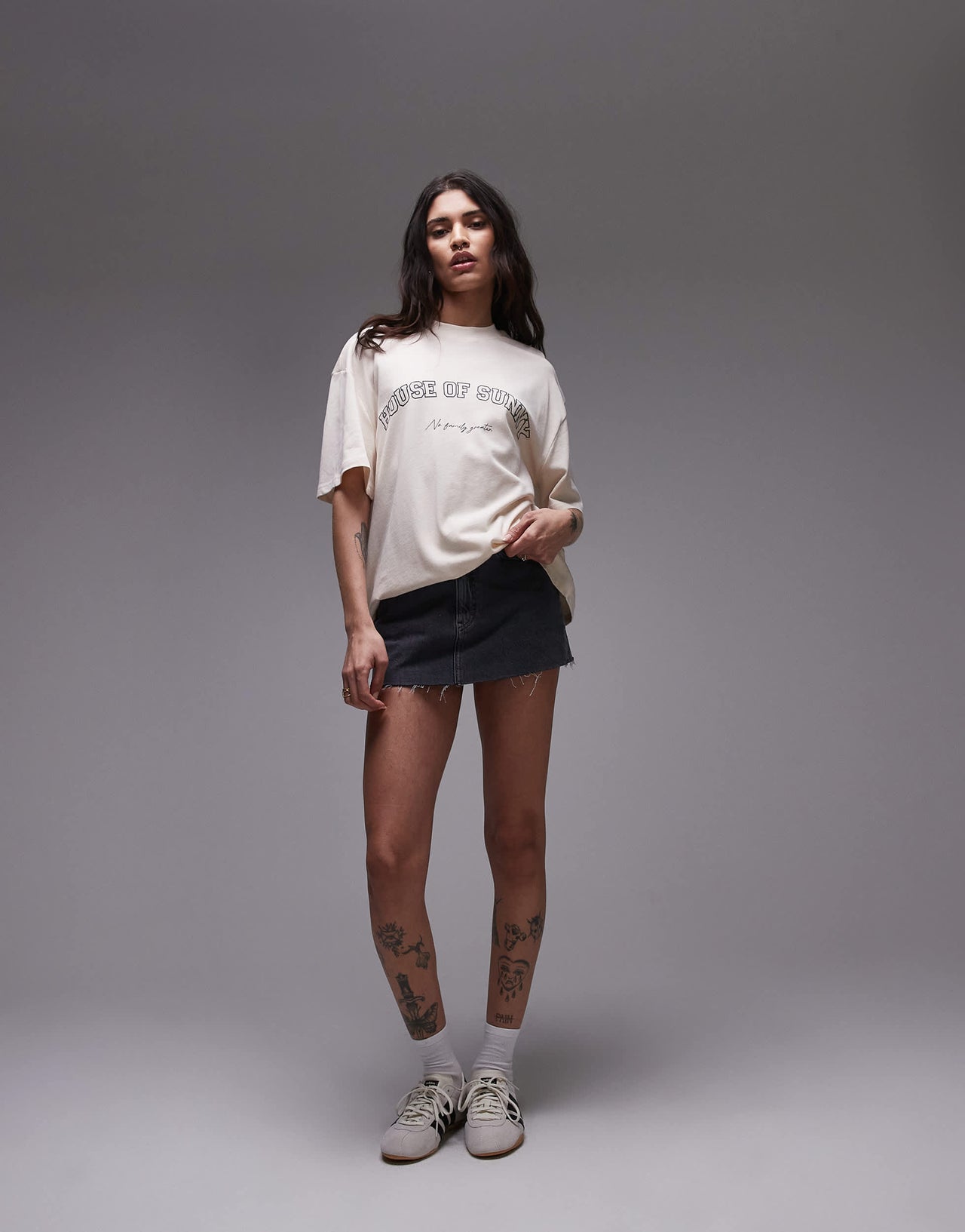 House of Sunny the family oversized t-shirt in marble