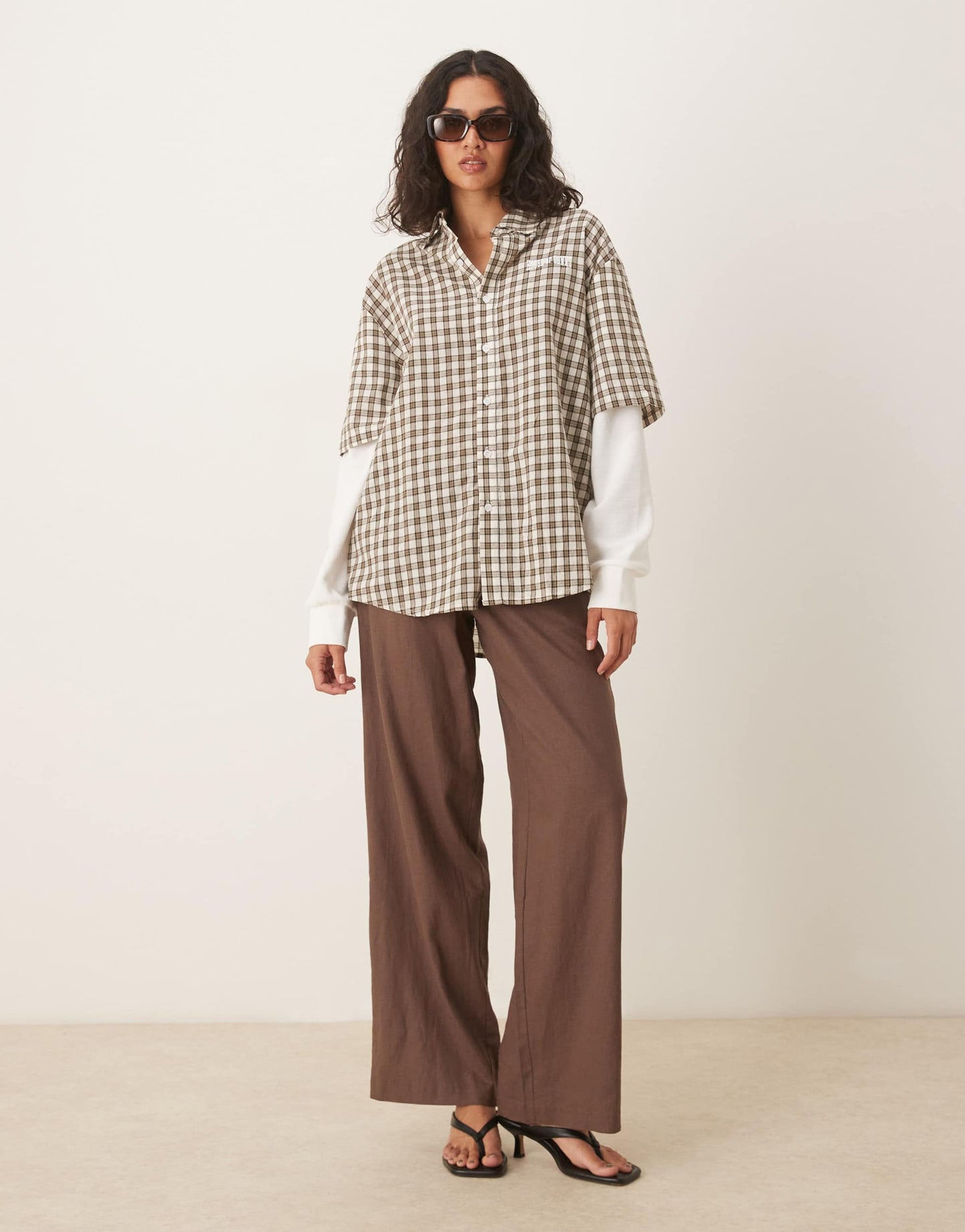House of Sunny double layered check shirt in multi