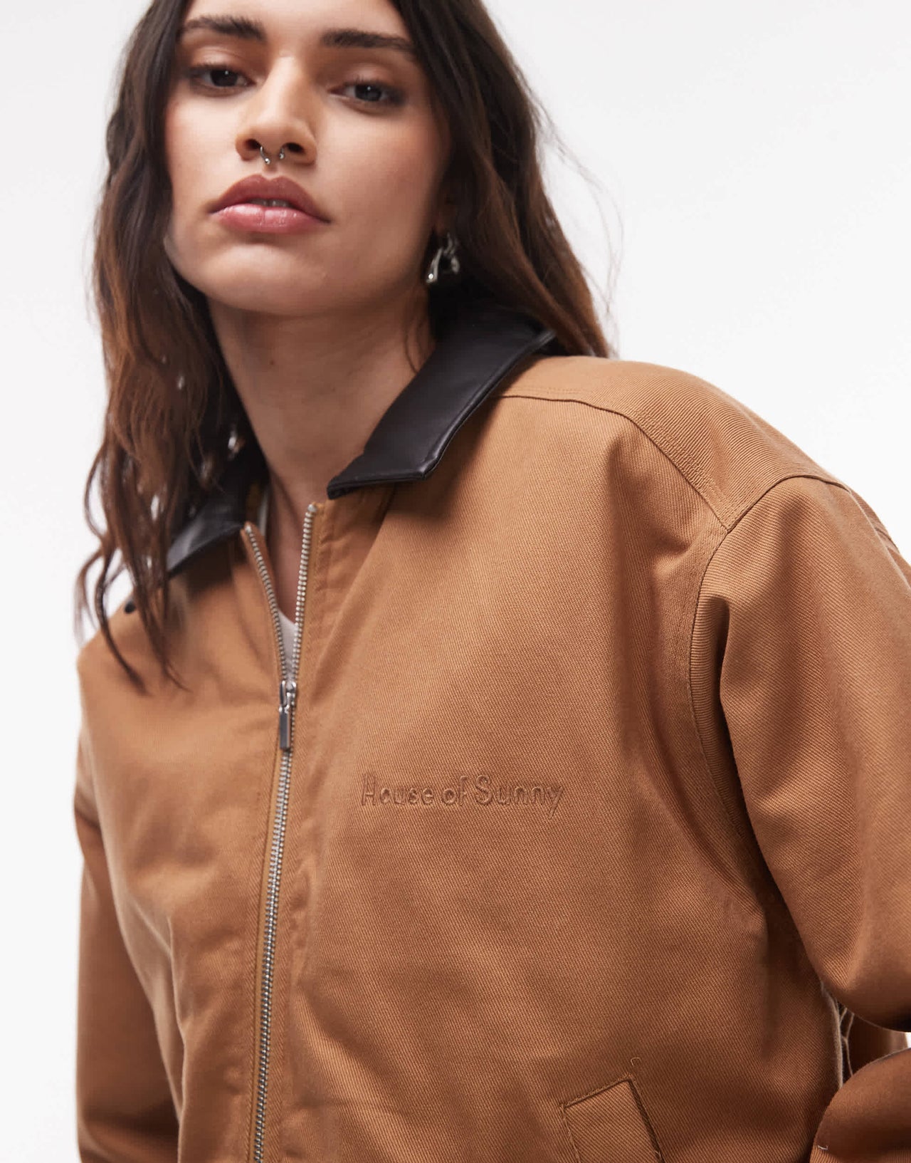 House of Sunny canvas worker jacket in tan