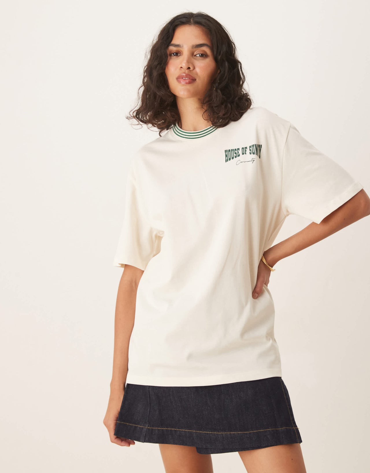 House of Sunny community oversized t-shirt in off-white
