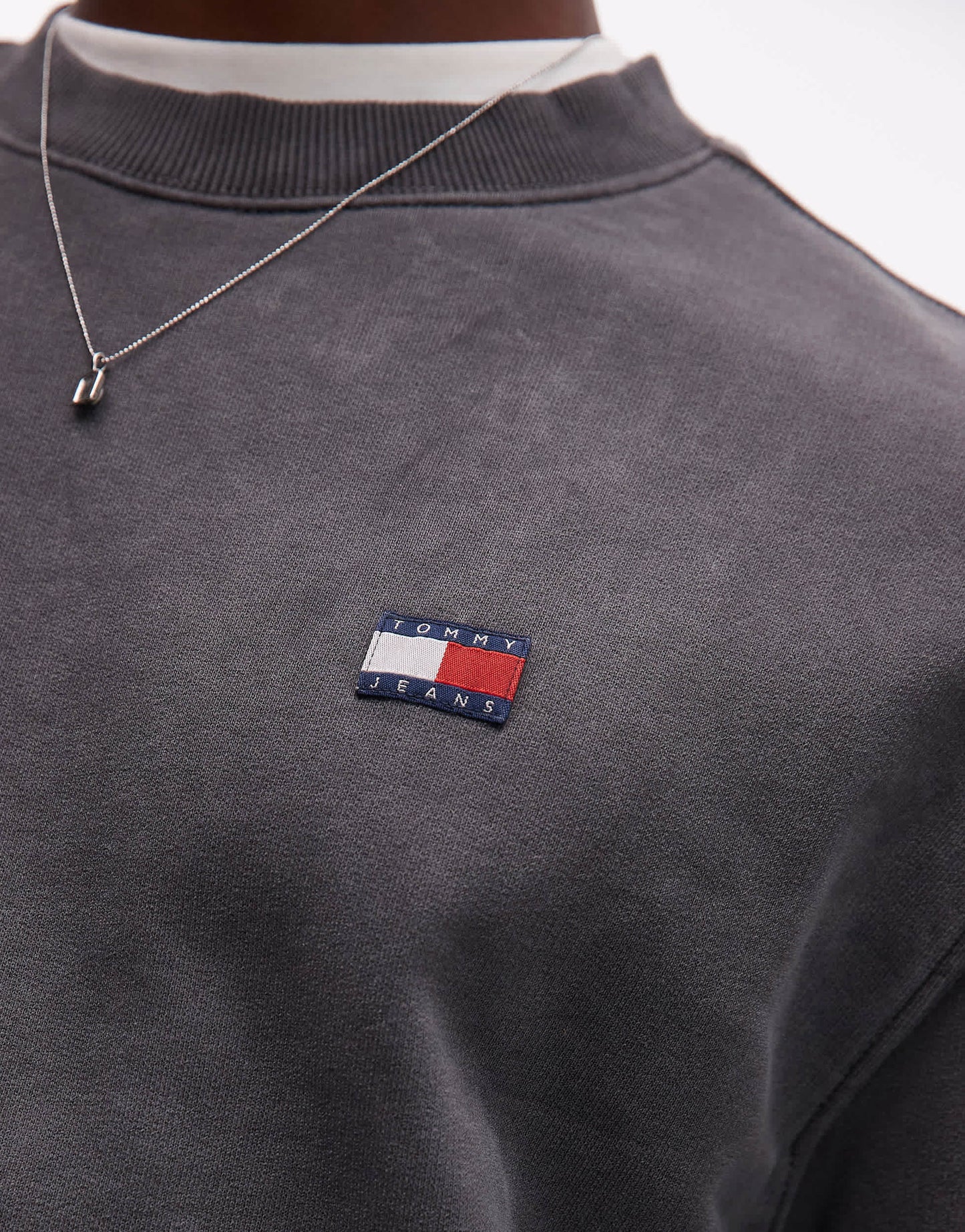 Tommy Jeans badge sweatshirt in washed black