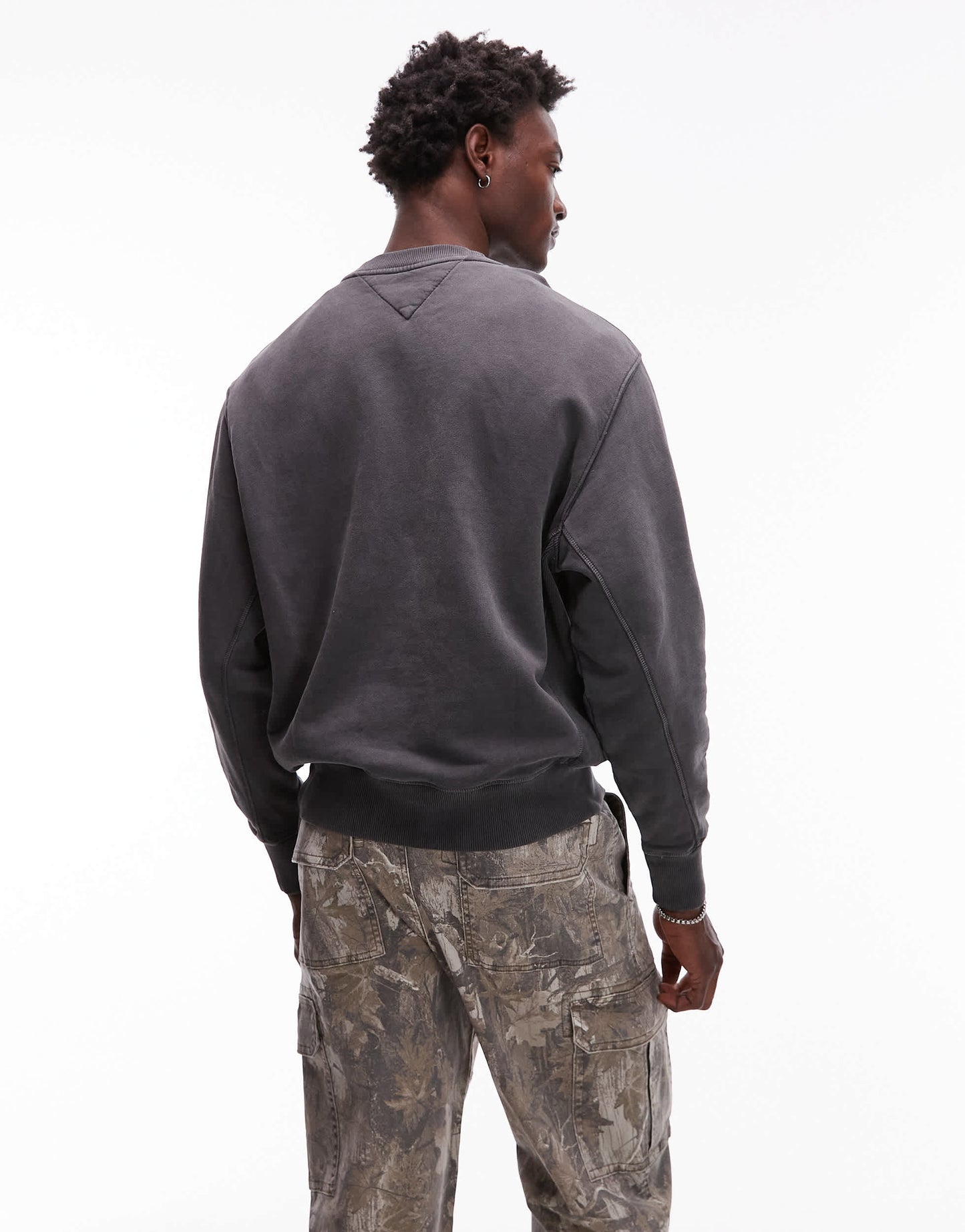 Tommy Jeans badge sweatshirt in washed black