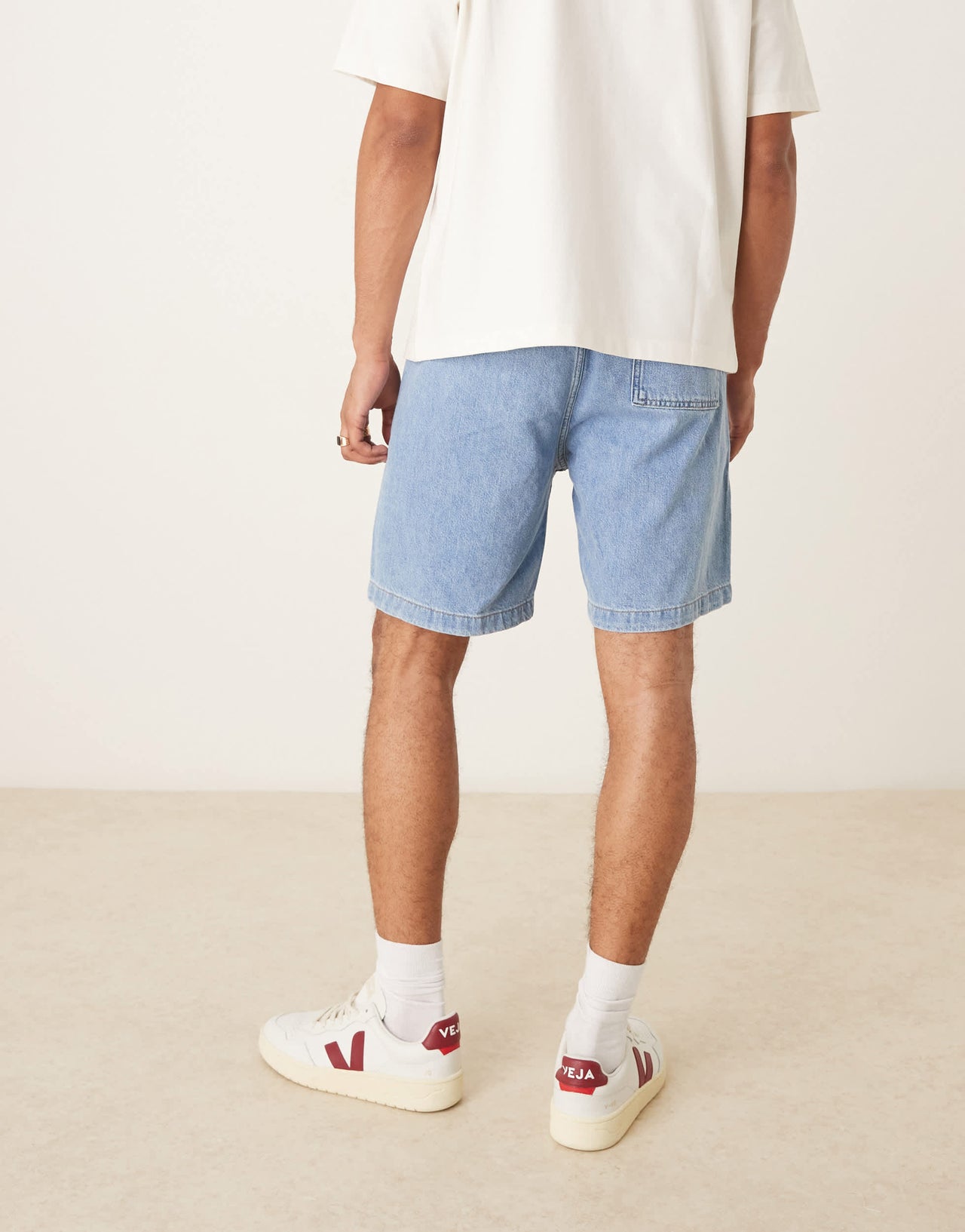 Calvin Klein Jeans relaxed pull on shorts in light blue wash