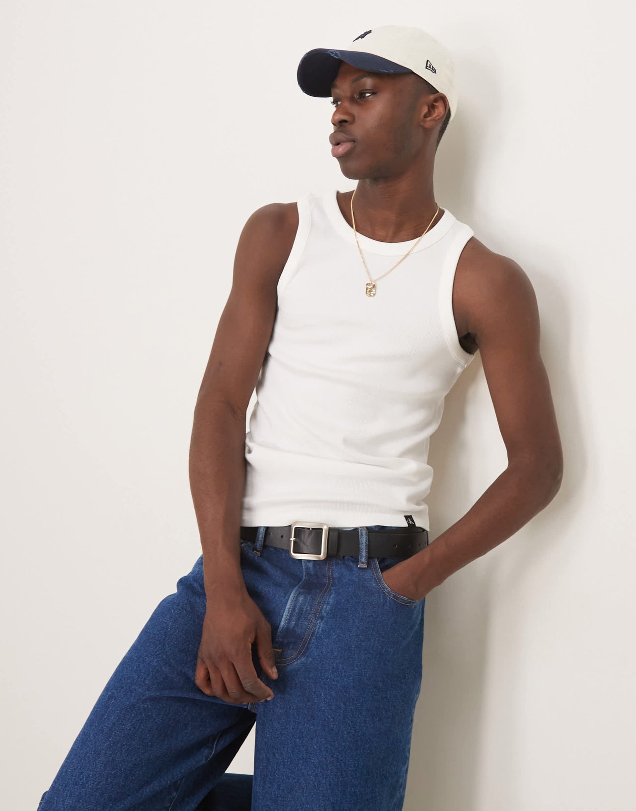 Calvin Klein Jeans rib tank in white