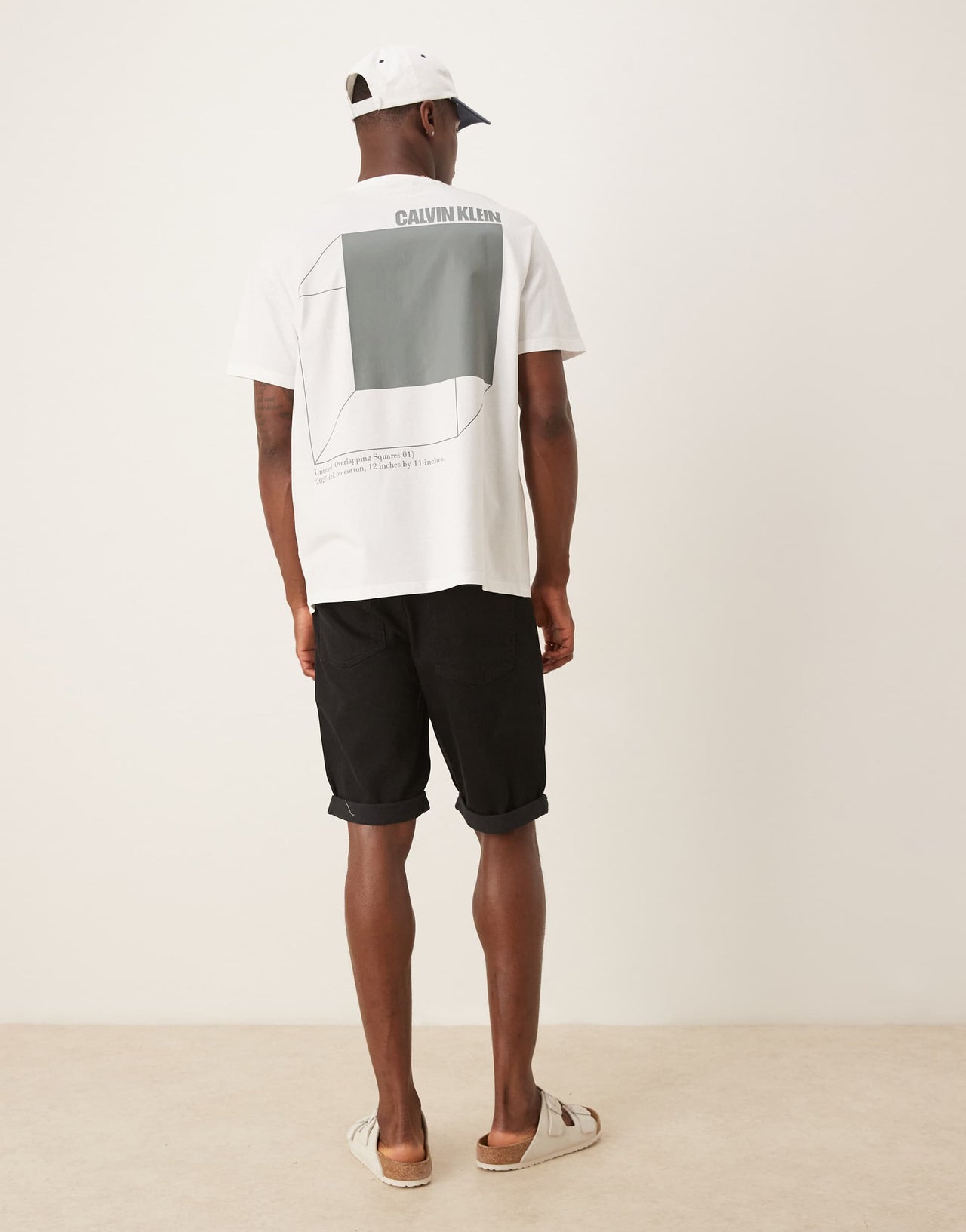 Calvin Klein Jeans slim turn up denim shorts in black