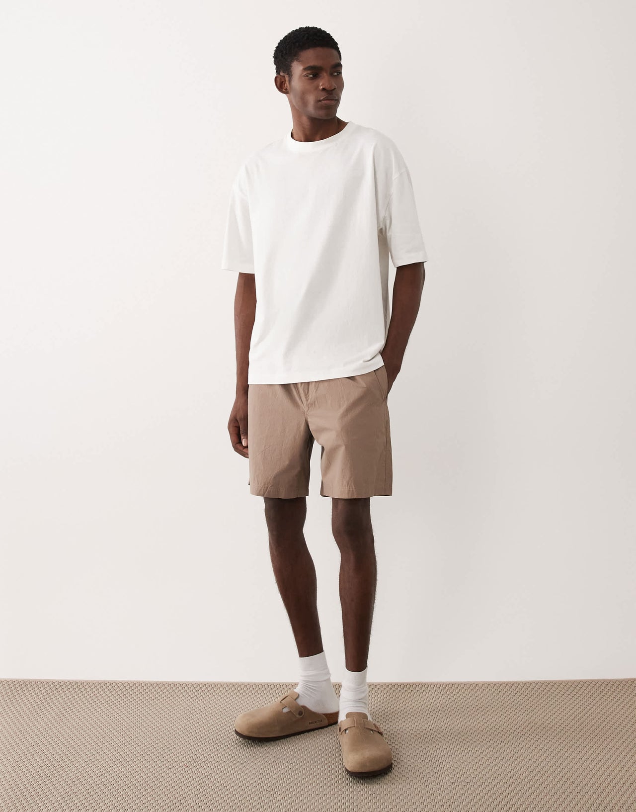 Calvin Klein Jeans pull on shorts in tan