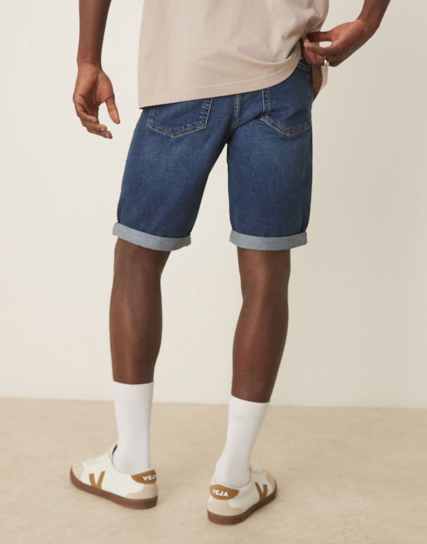 Calvin Klein Jeans slim turn up denim shorts in dark wash