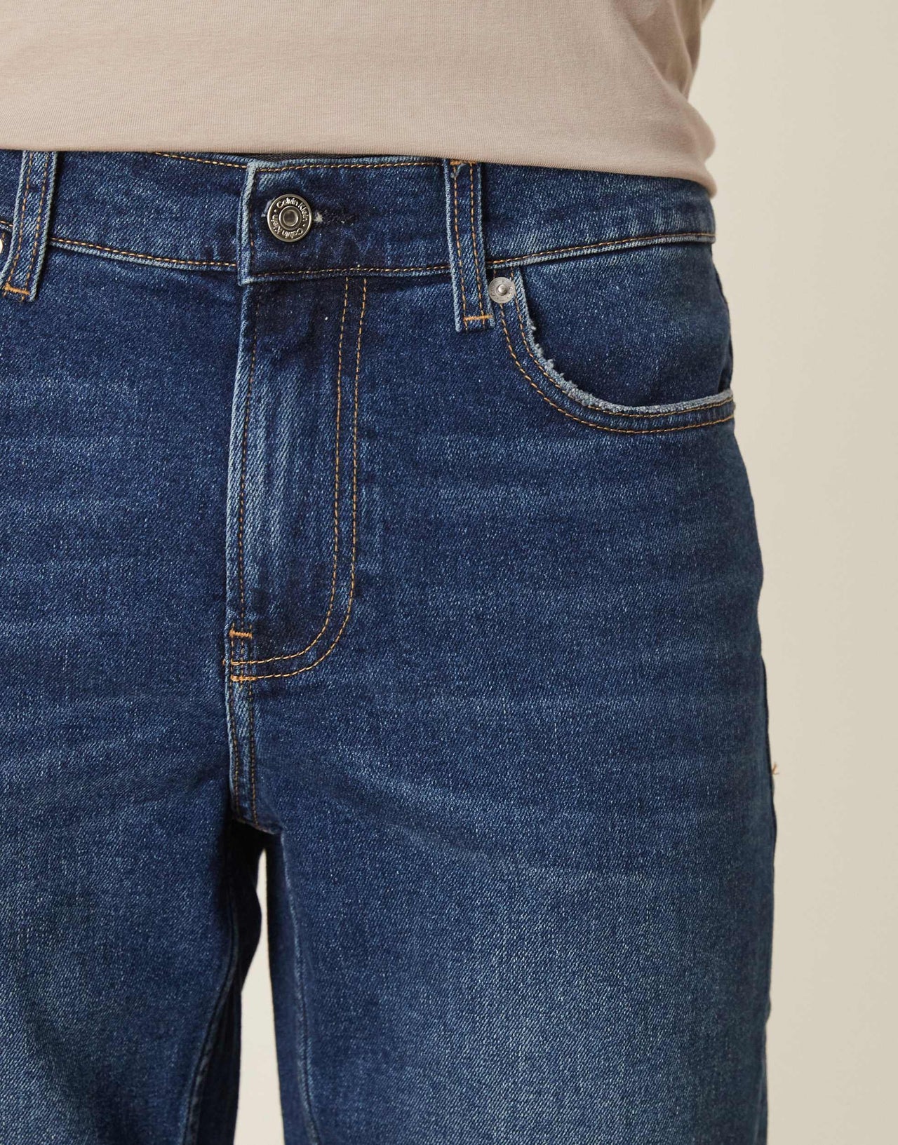 Calvin Klein Jeans slim turn up denim shorts in dark wash