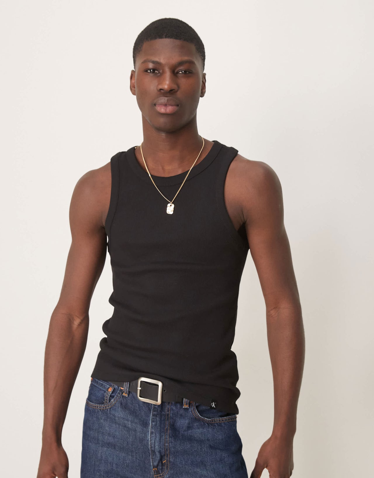 Calvin Klein Jeans rib tank in black