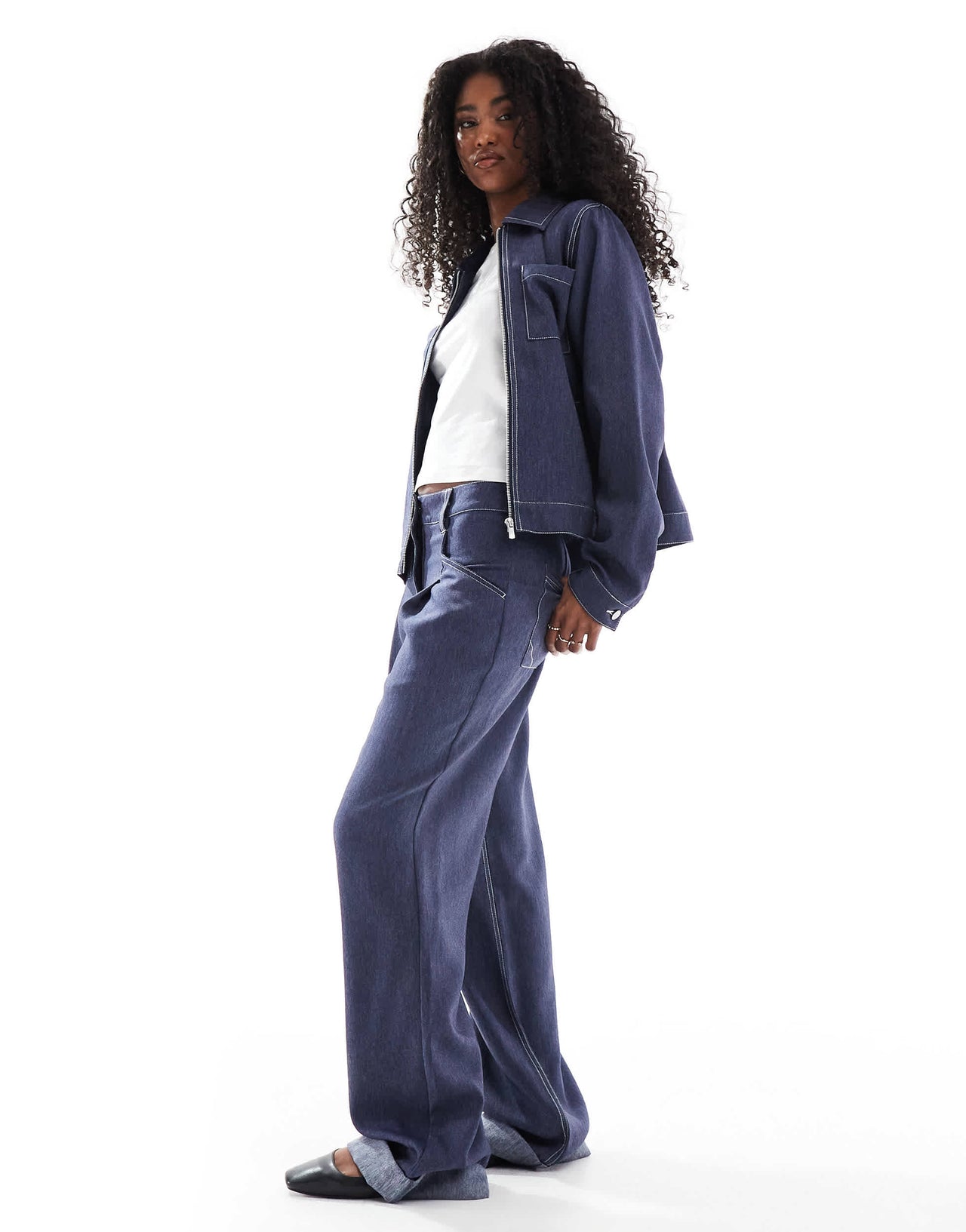 ASOS DESIGN straight leg trousers co-ord in denim look