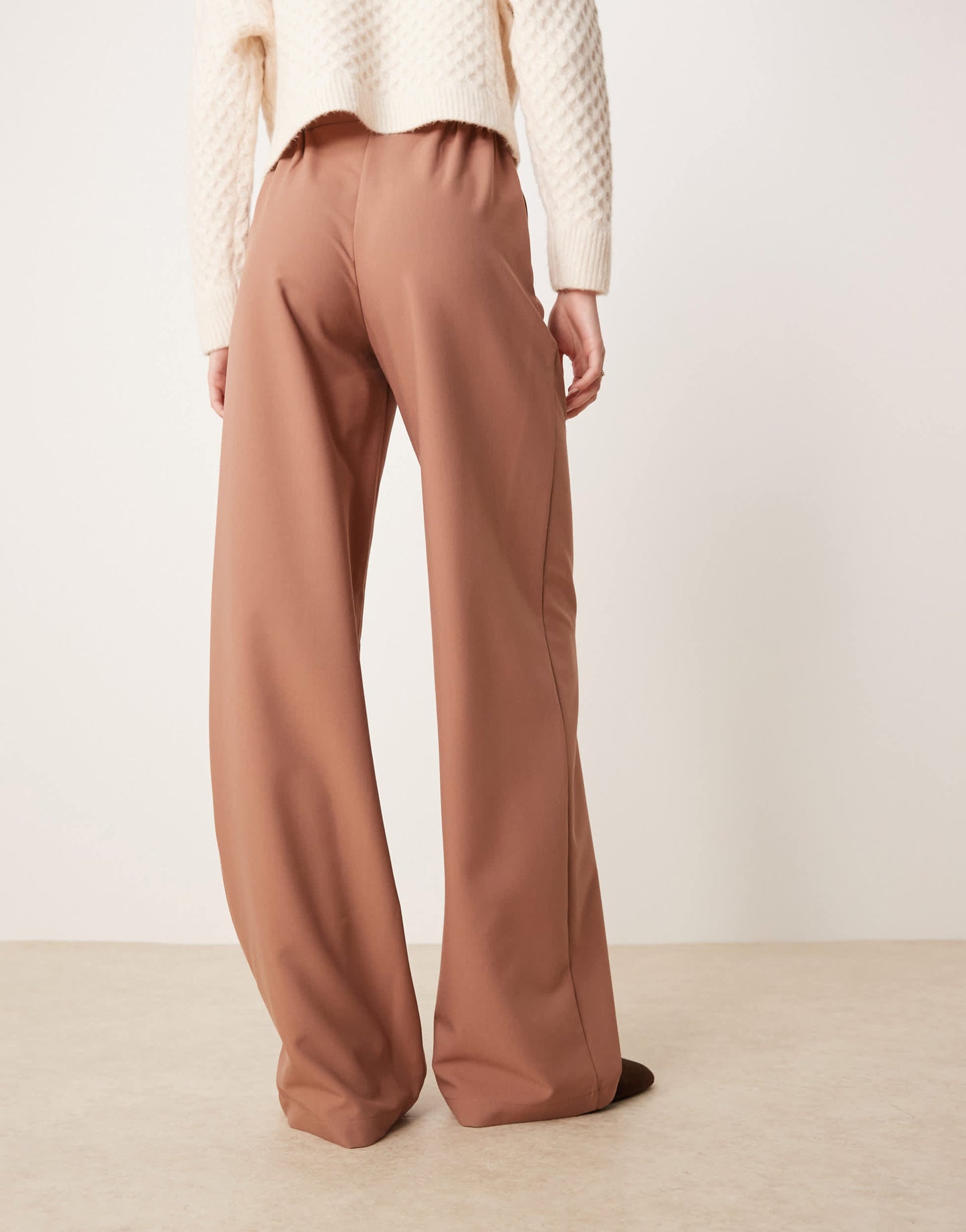 ASOS DESIGN Tall tailored relaxed straight leg trousers in apricot