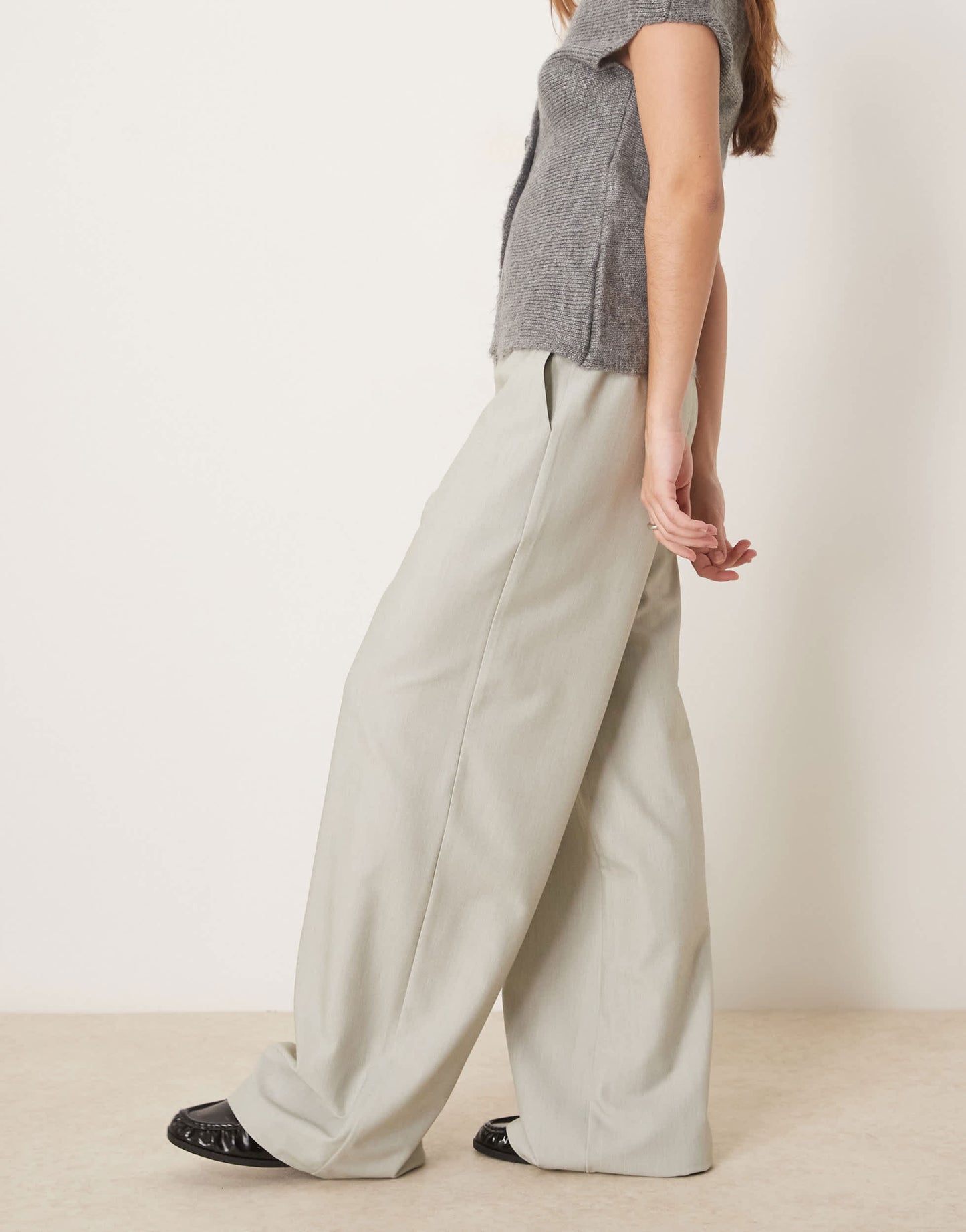 ASOS DESIGN tailored relaxed straight leg trousers in sage green