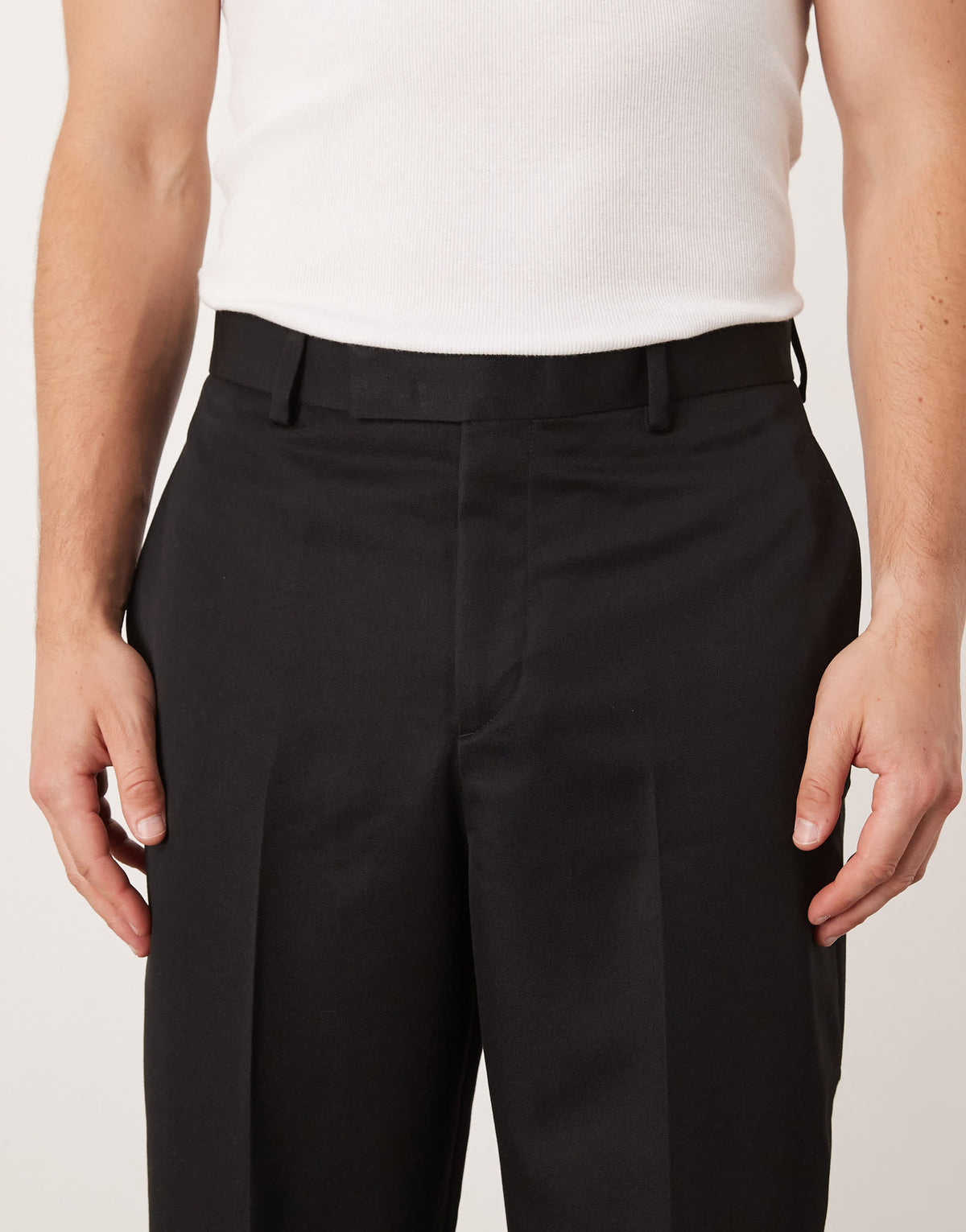 ASOS DESIGN smart relaxed tapered fit trousers in black