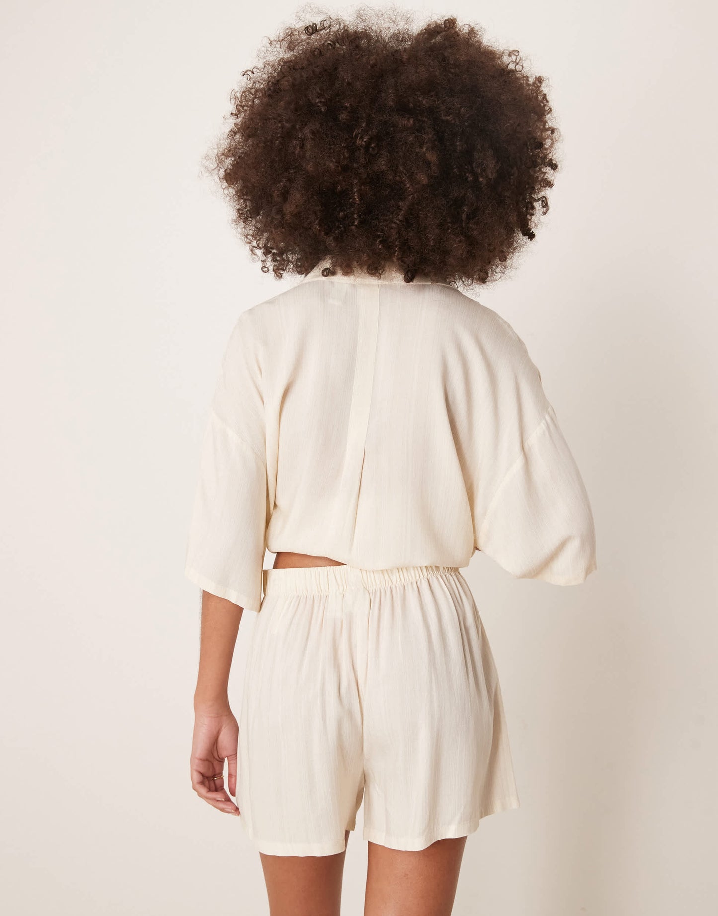 Calvin Klein shirt and short pyjama set in cream