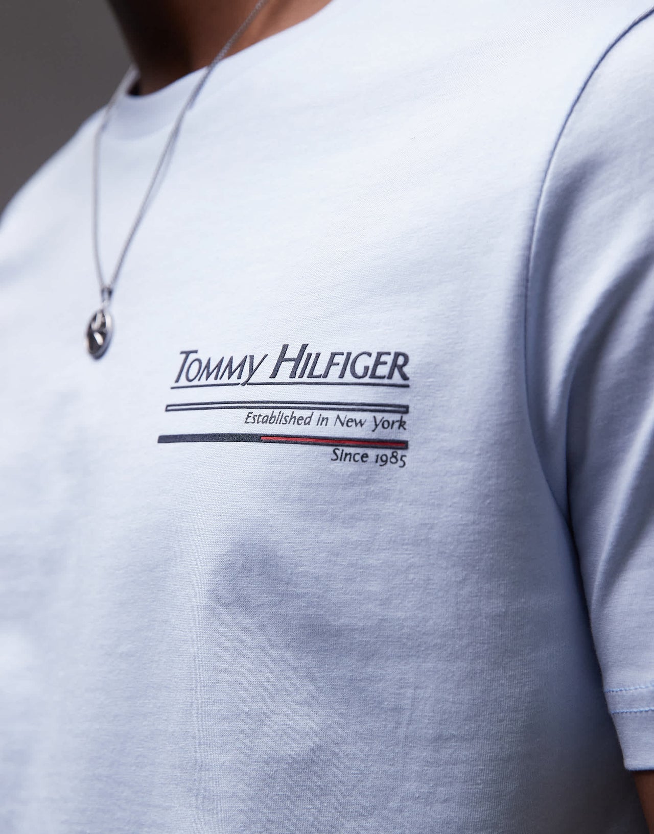 Tommy Hilfiger outline sailing t-shirt in pale blue