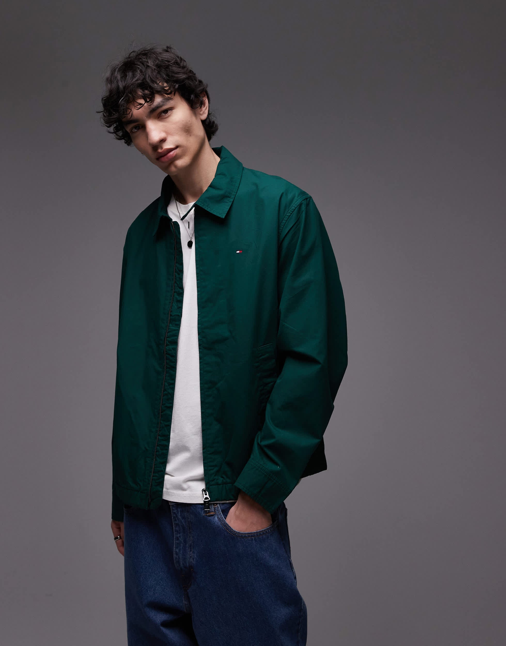 Tommy Hilfiger lightweight harrington jacket in green