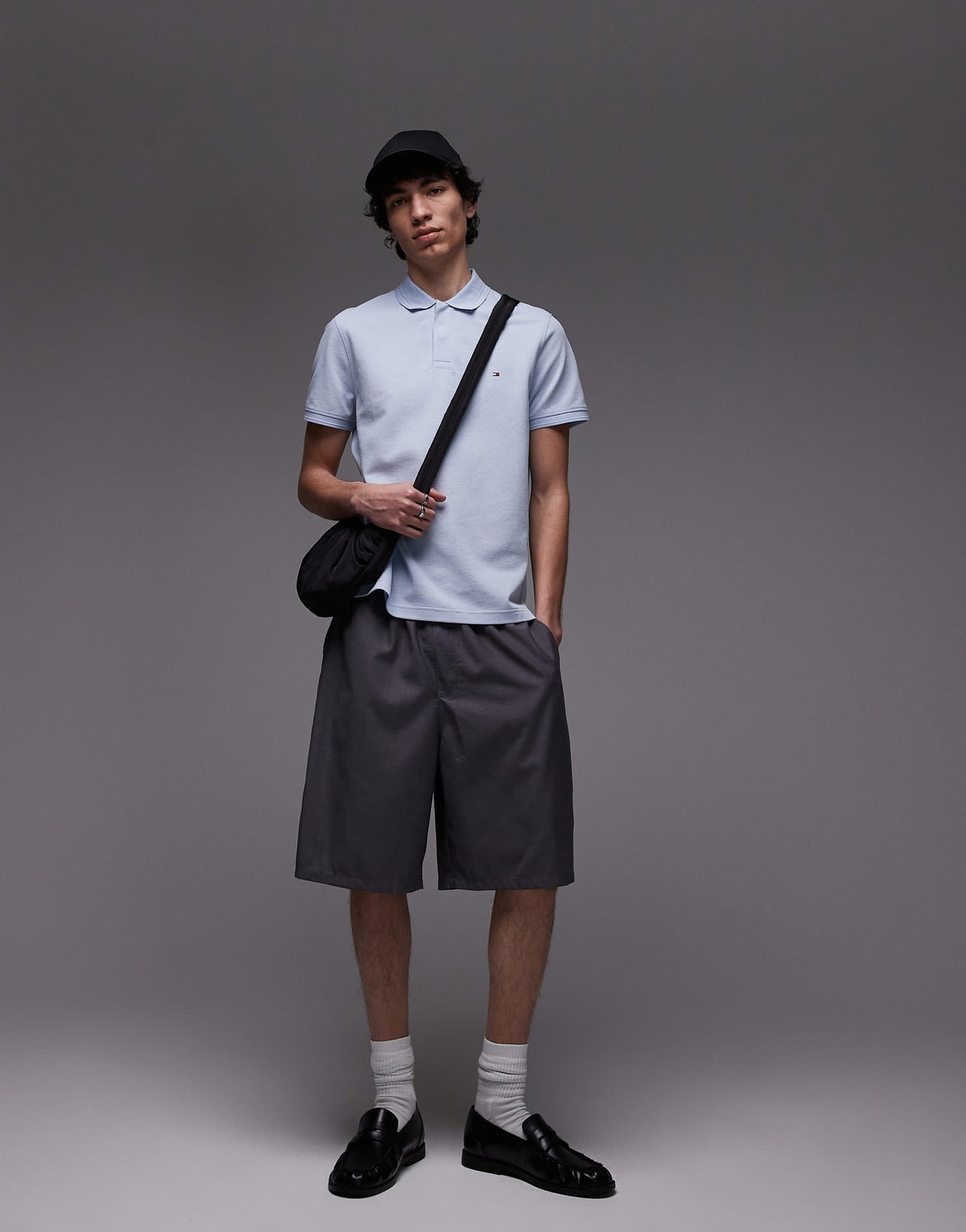 Tommy Hilfiger textured regular polo shirt in pale blue