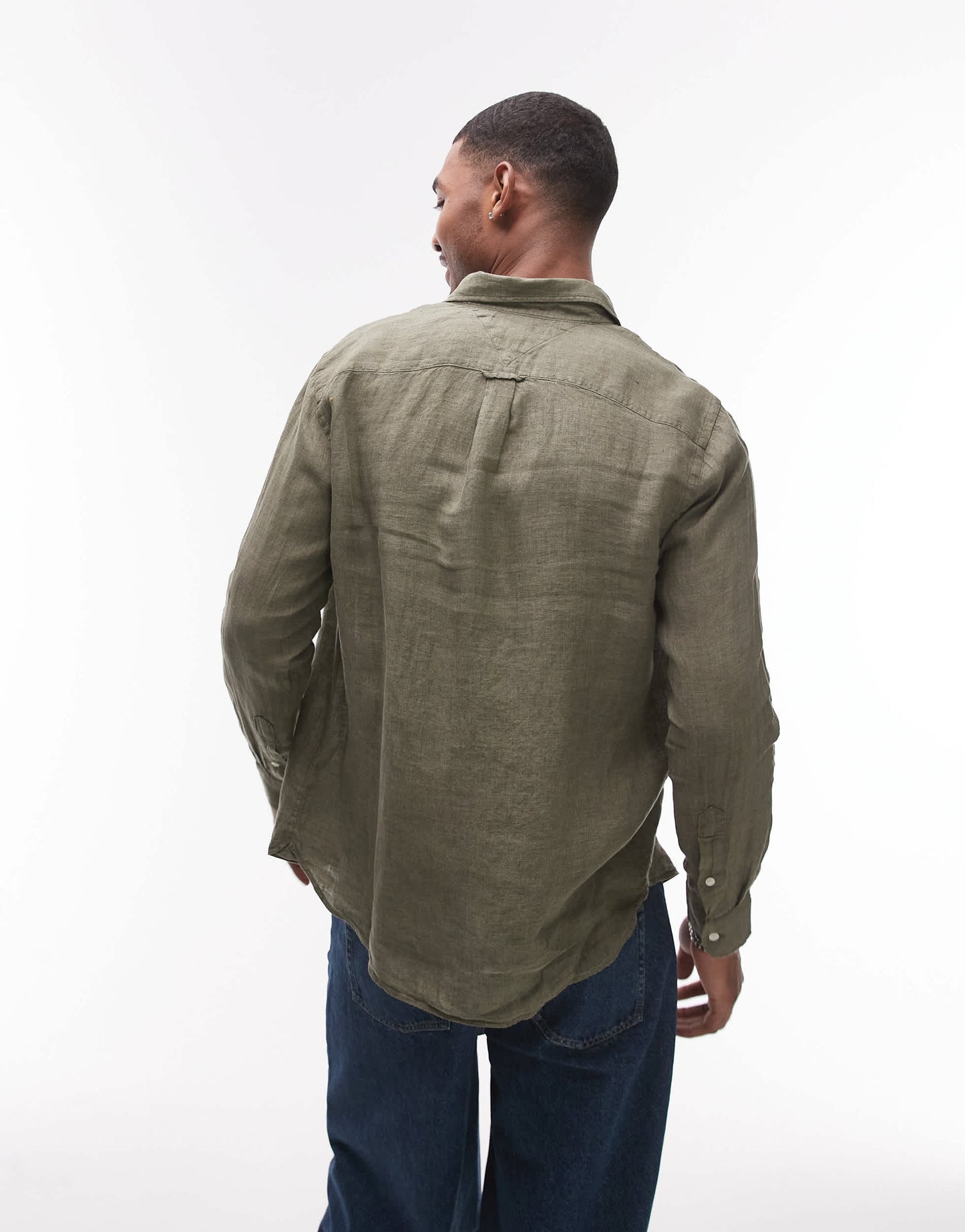 Tommy Hilfiger linen shirt in olive green