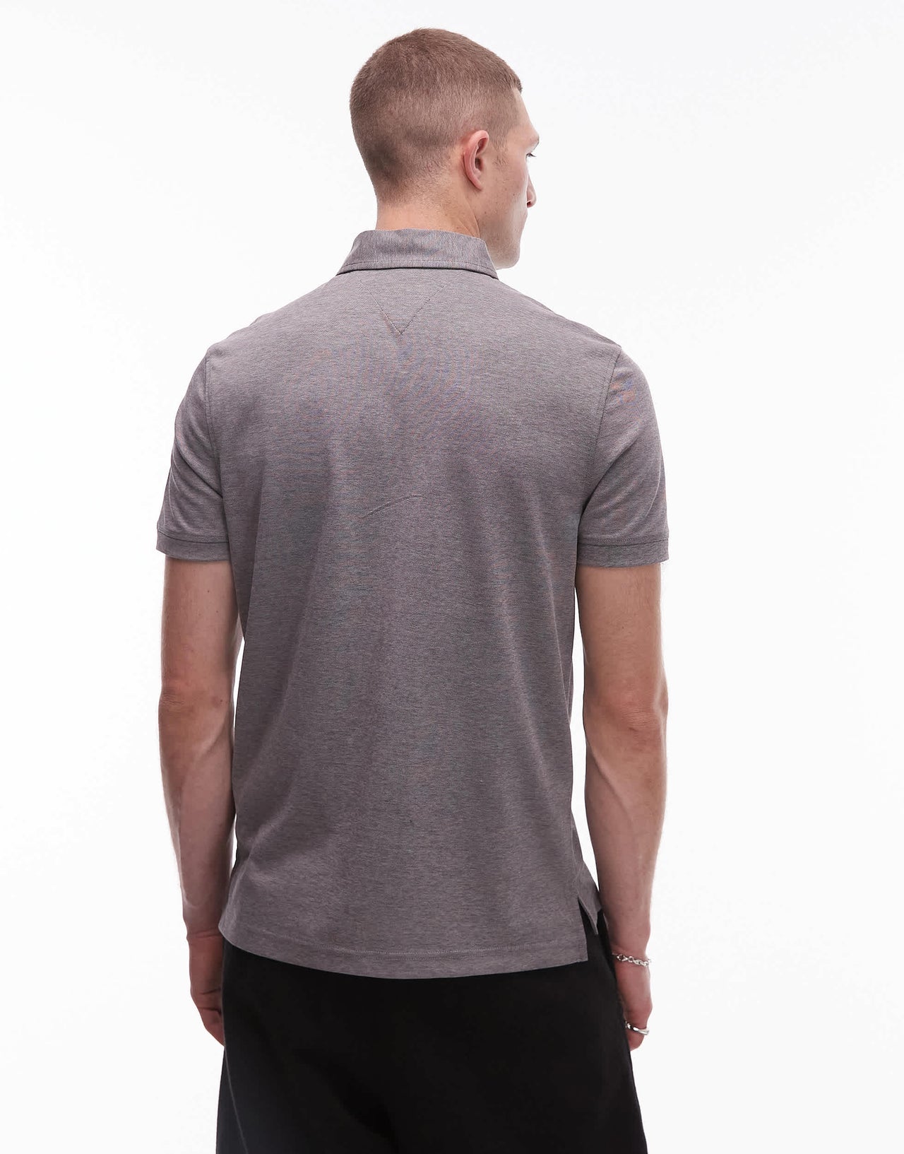 Tommy Hilfiger oxford regular polo shirt in grey heather