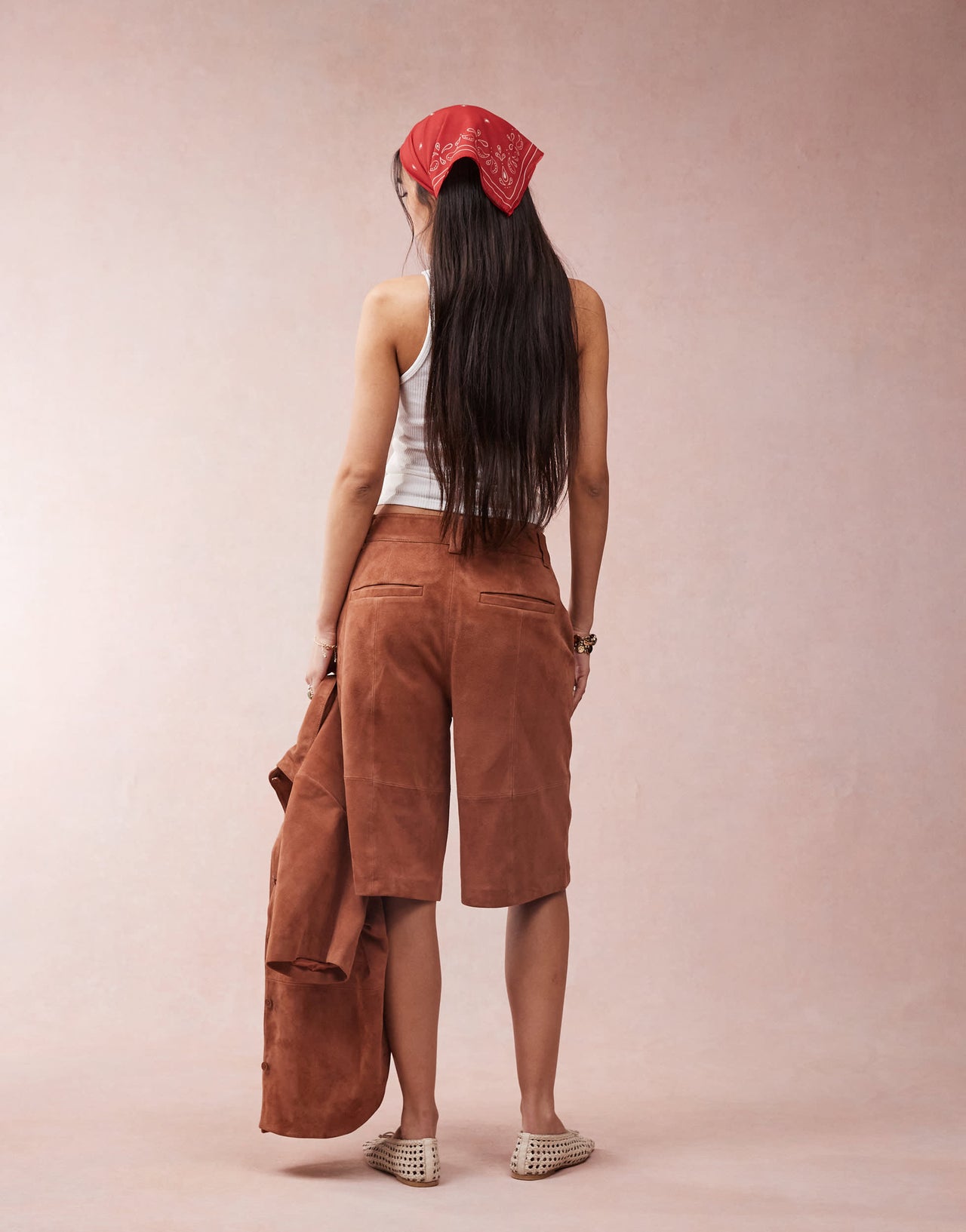 ASOS DESIGN suede bermuda shorts co-ord in tan