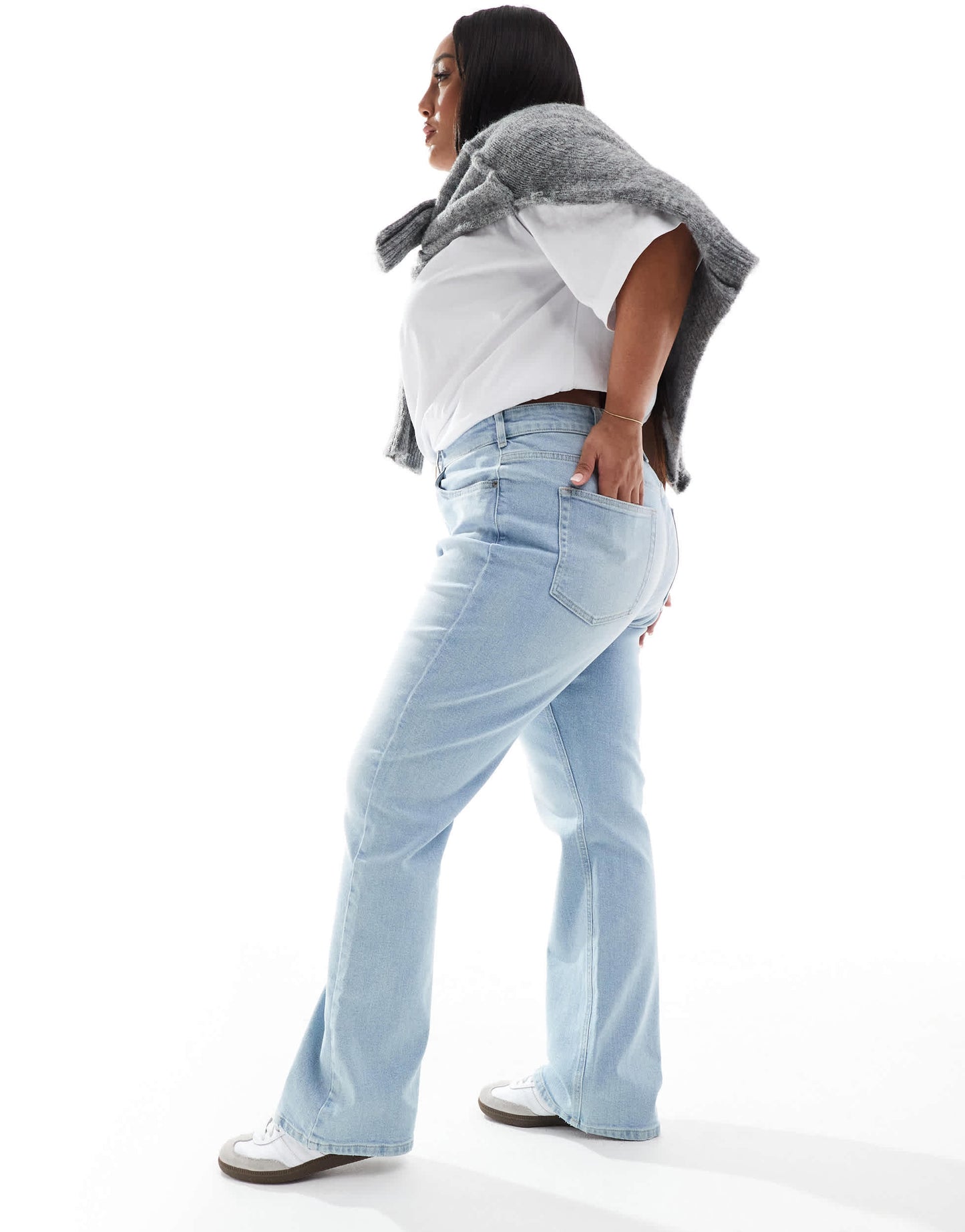 ONLY Curve wide leg jeans in light blue