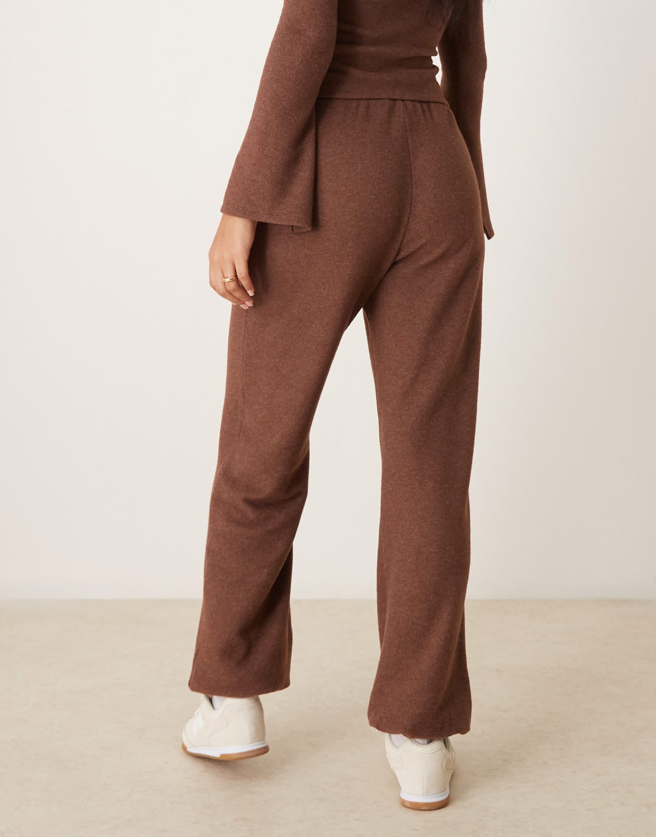 ASOS DESIGN supersoft low rise cuffed jogger co ord in chocolate marl