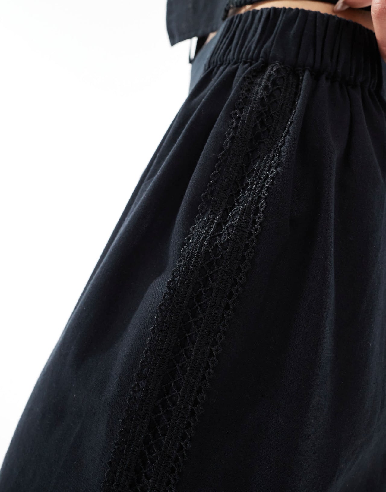 Esmee Exclusive beach trouser co-ord in black