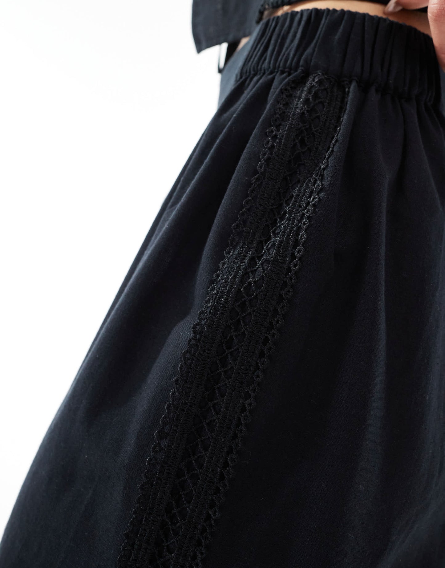 Esmee Exclusive beach trouser co-ord in black
