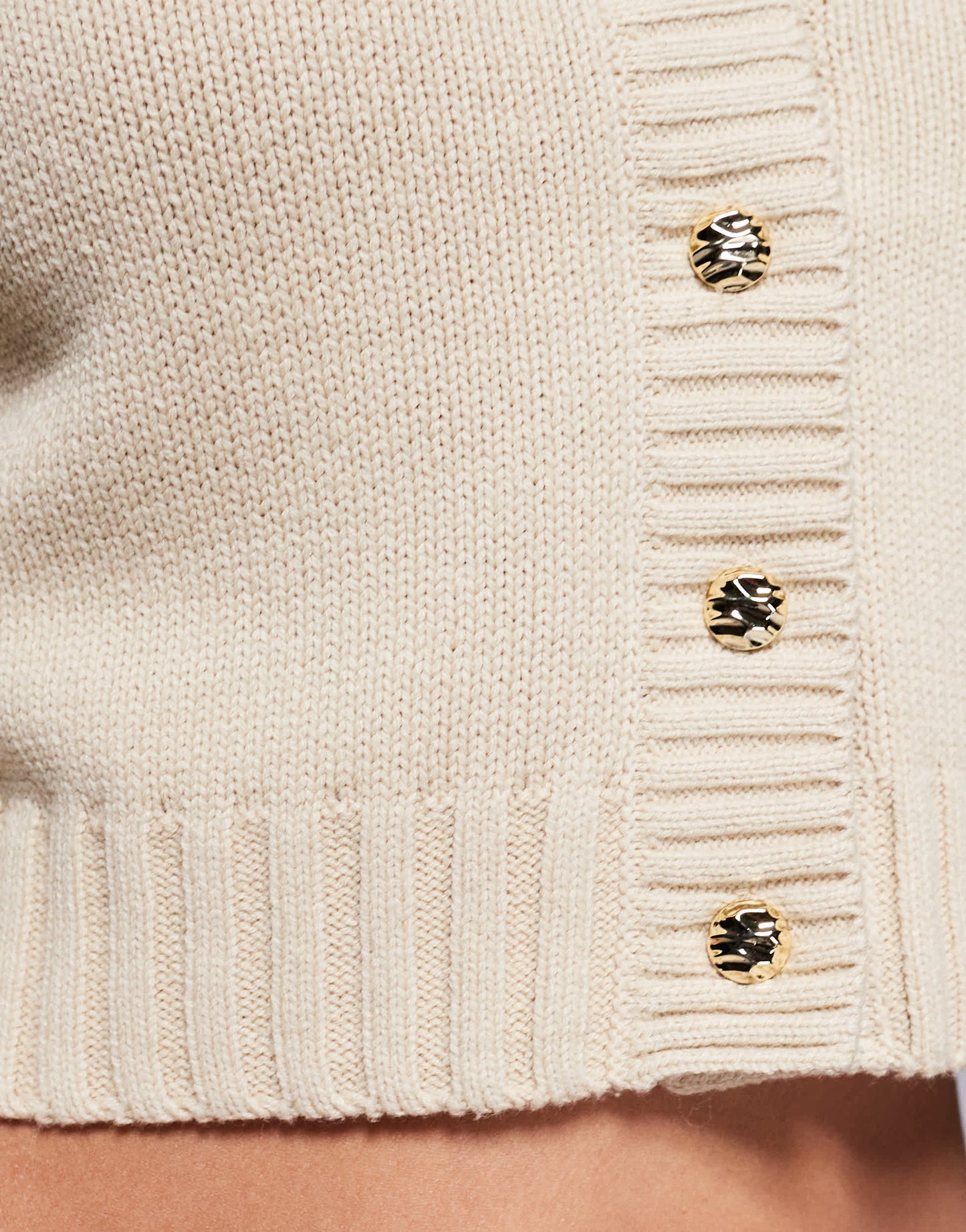 River Island cropped cardigan in beige
