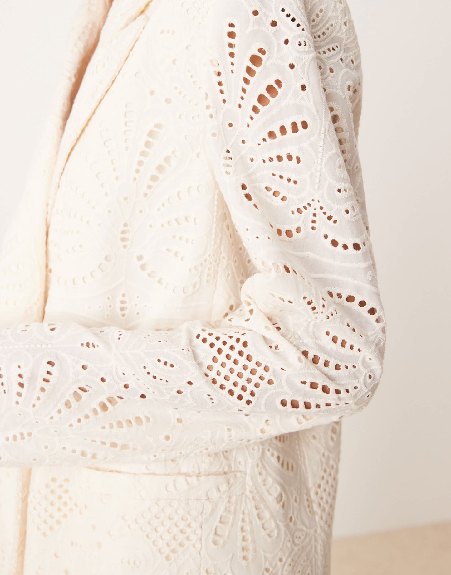 ASOS DESIGN embroidered blazer co-ord in cream