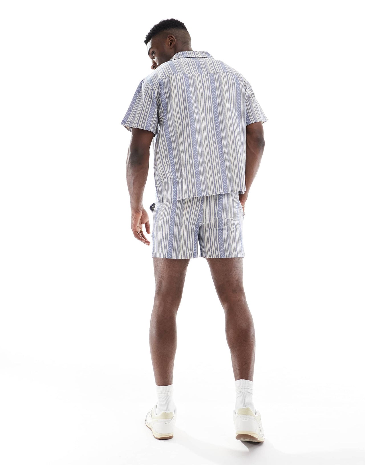 Another Influence jacquard relaxed fit shorts co-ord in blue