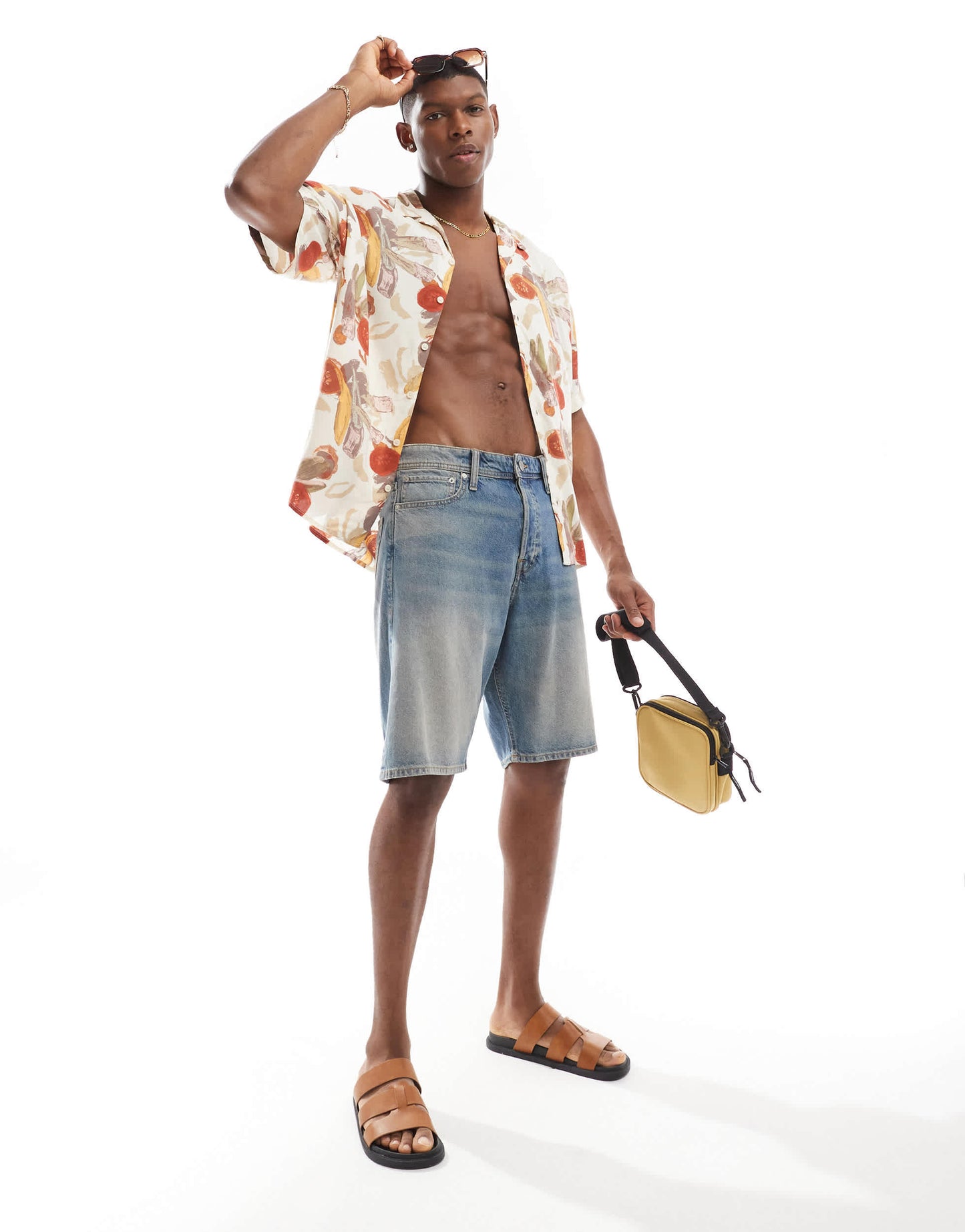 Jack & Jones alex baggy fit denim jorts in vintage blue wash