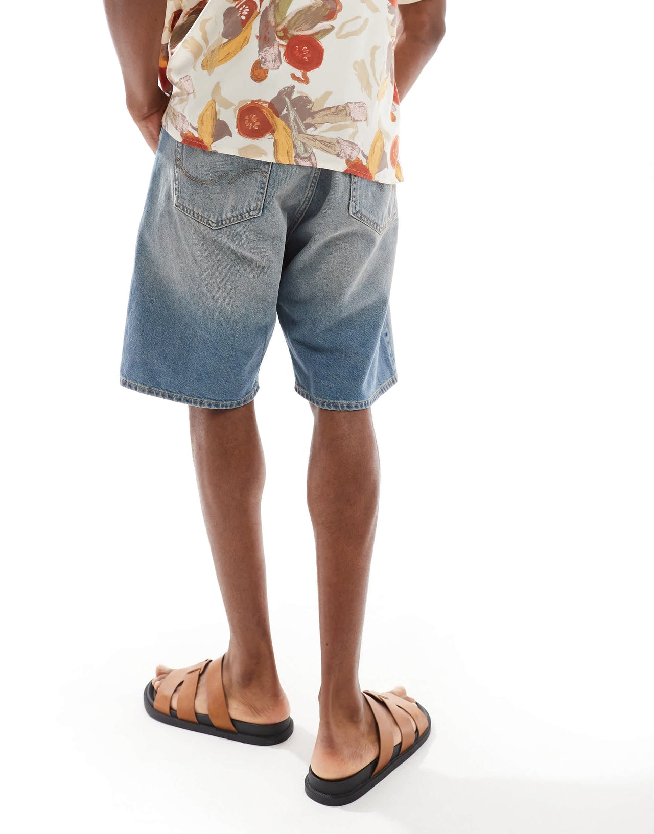 Jack & Jones alex baggy fit denim jorts in vintage blue wash