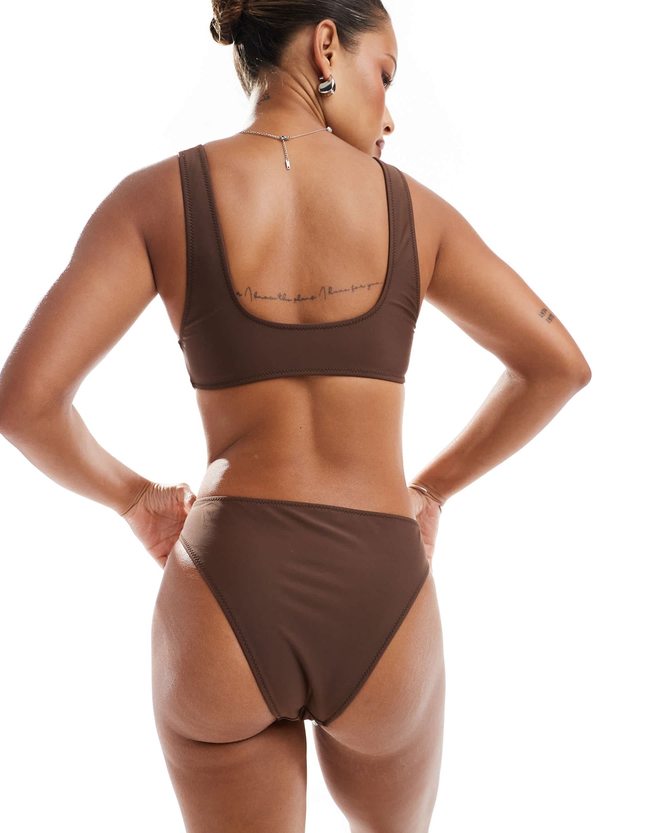 Miss Selfridge twist detail bottom in chocolate