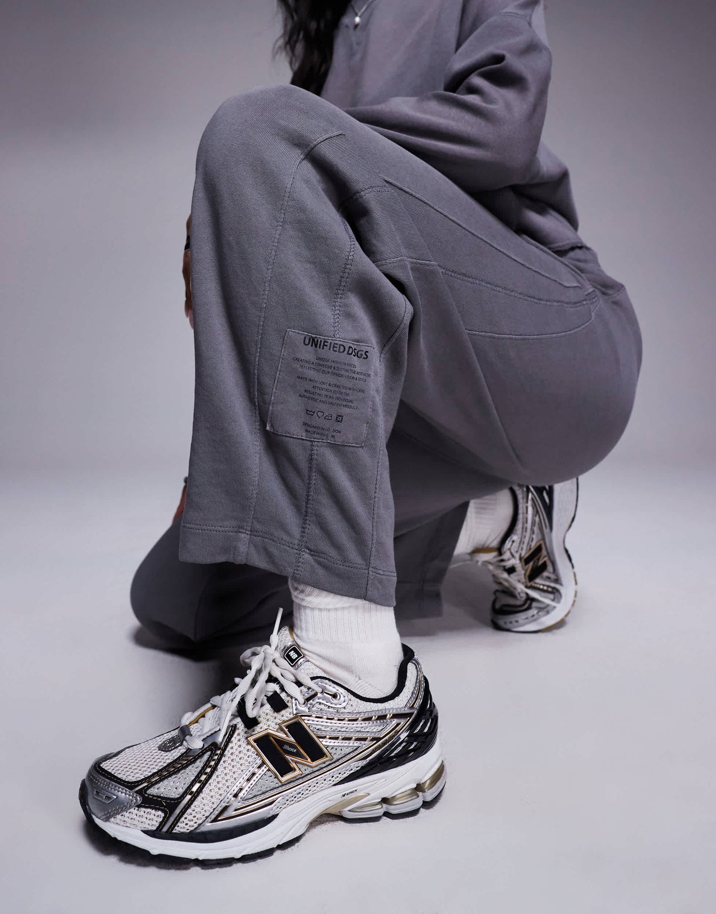 River Island barrel leg jogger co-ord in dark grey