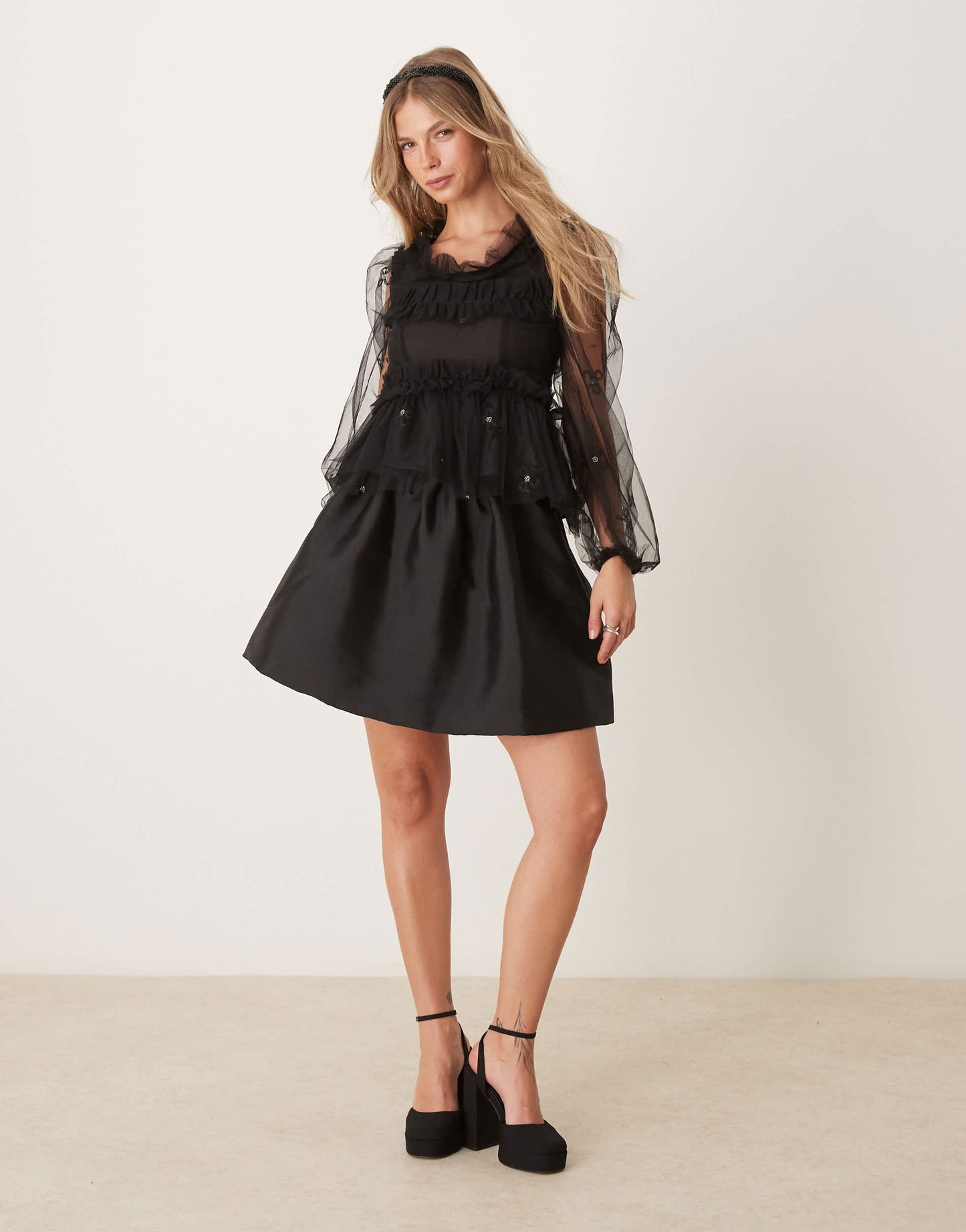 Dream Sister Jane tulle top in black