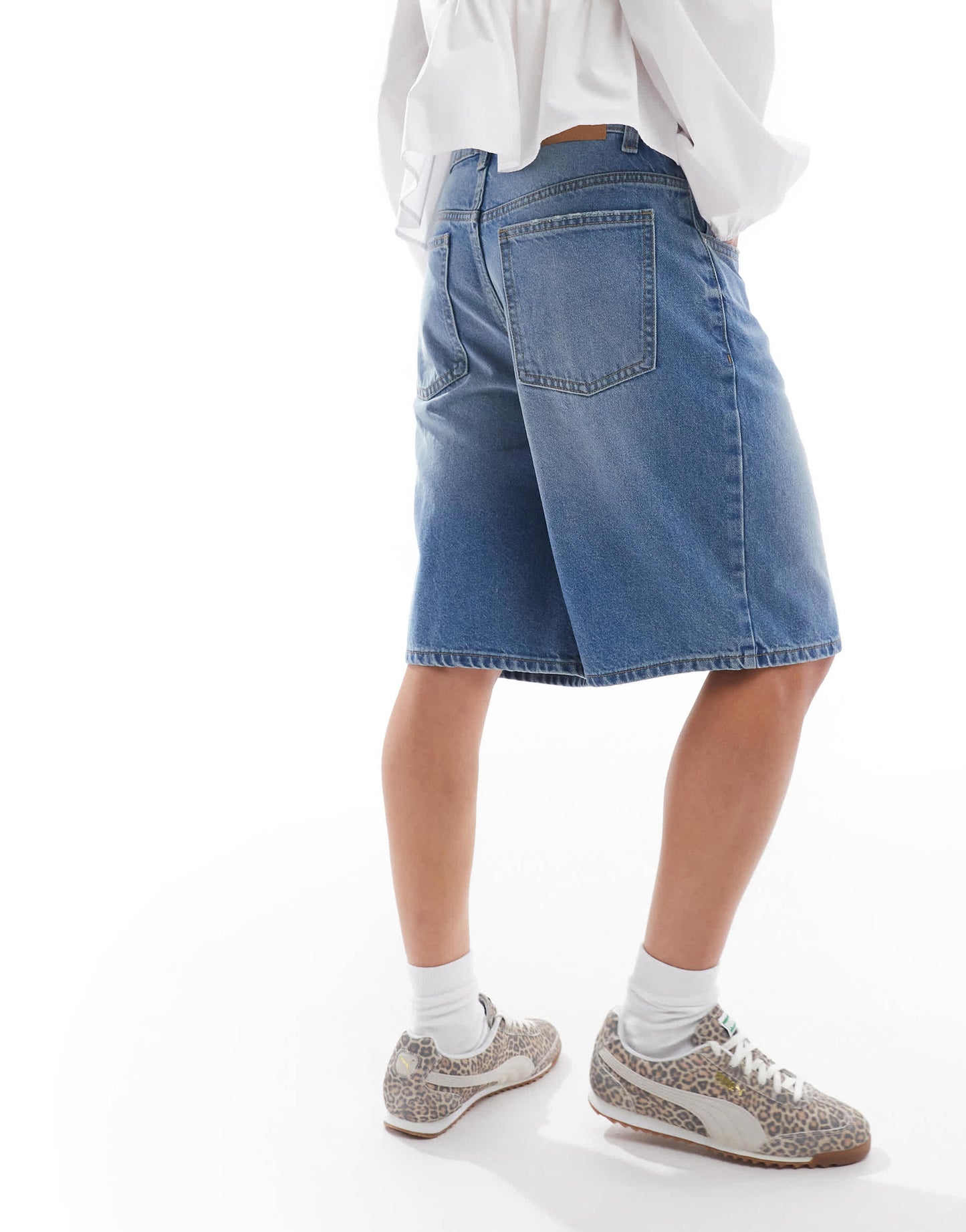 Cotton On super baggy denim jort in blue haze