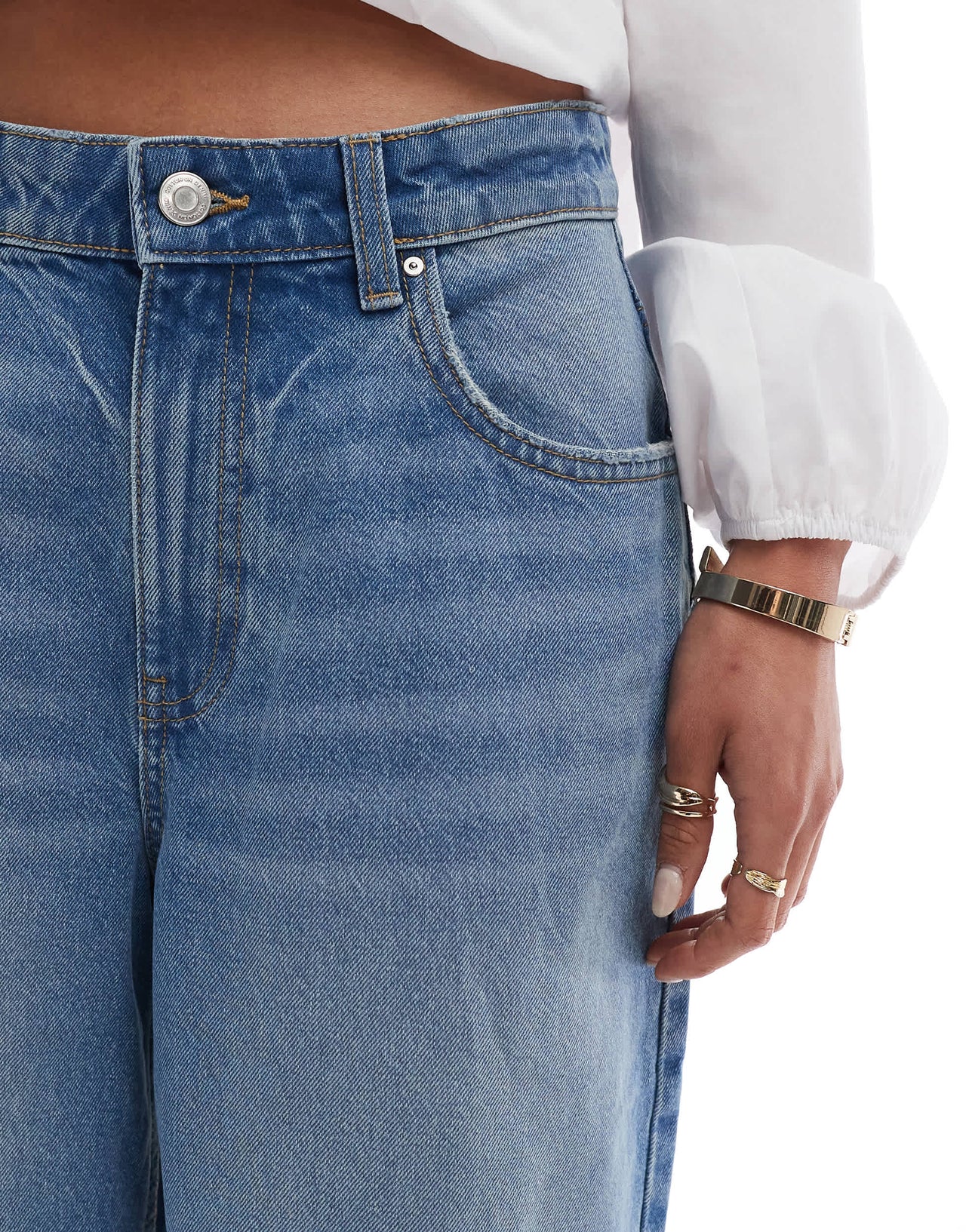 Cotton On super baggy denim jort in blue haze