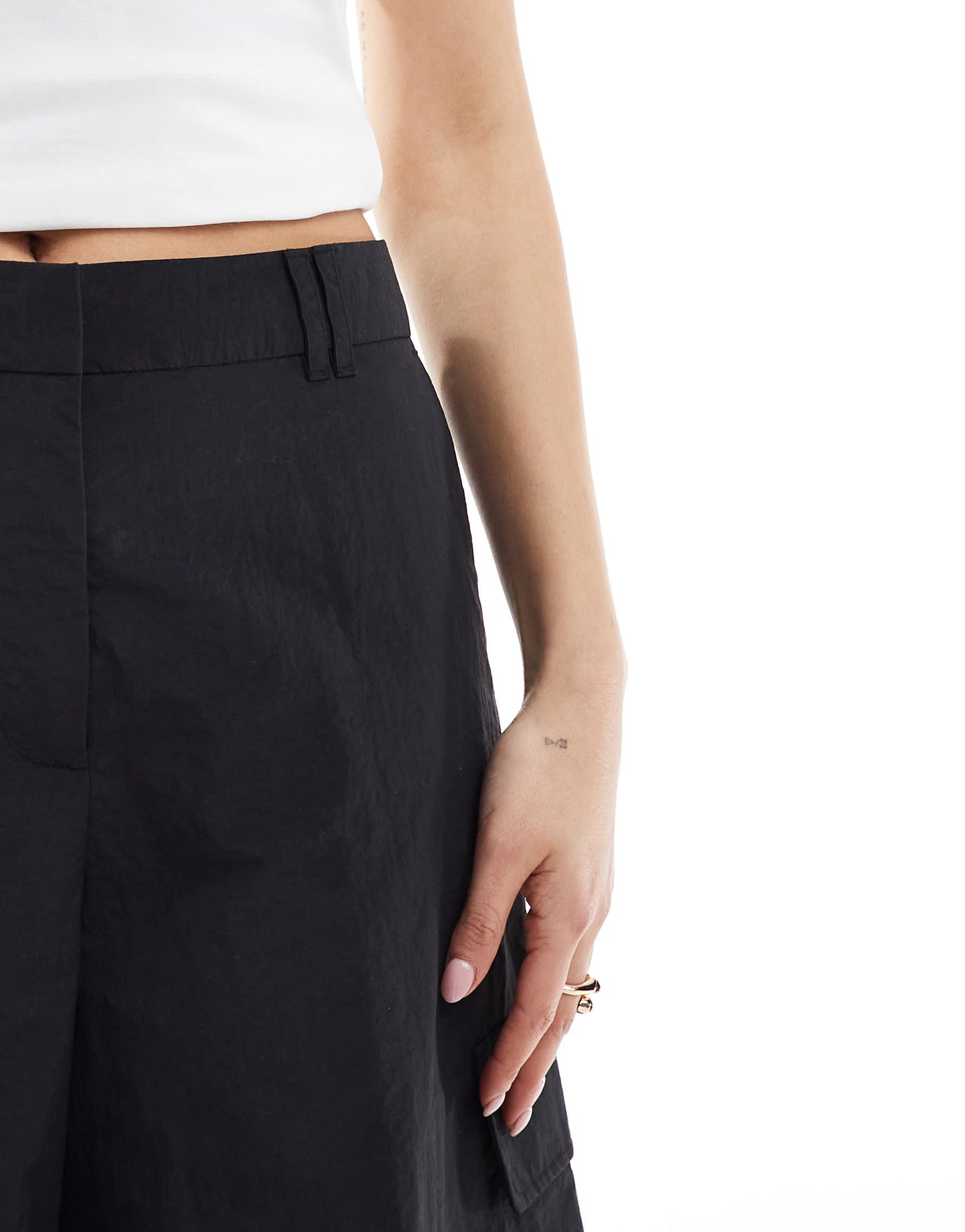 ASOS DESIGN longline shorts in black