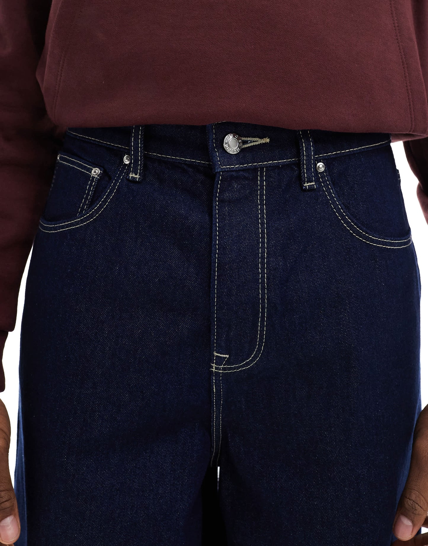 ASOS DESIGN longer length denim jort in indigo
