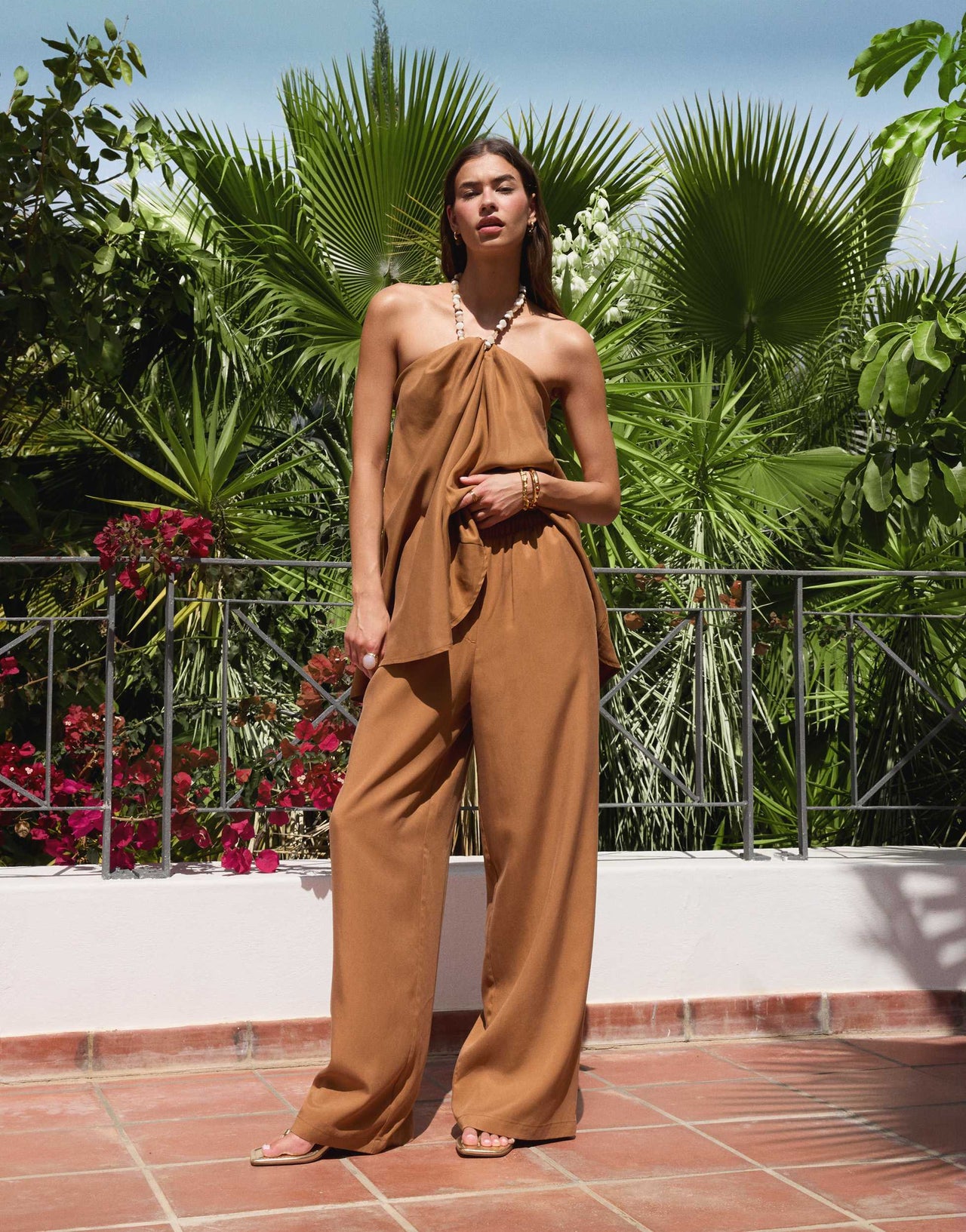 ASOS DESIGN super wide leg trousers co-ord in camel
