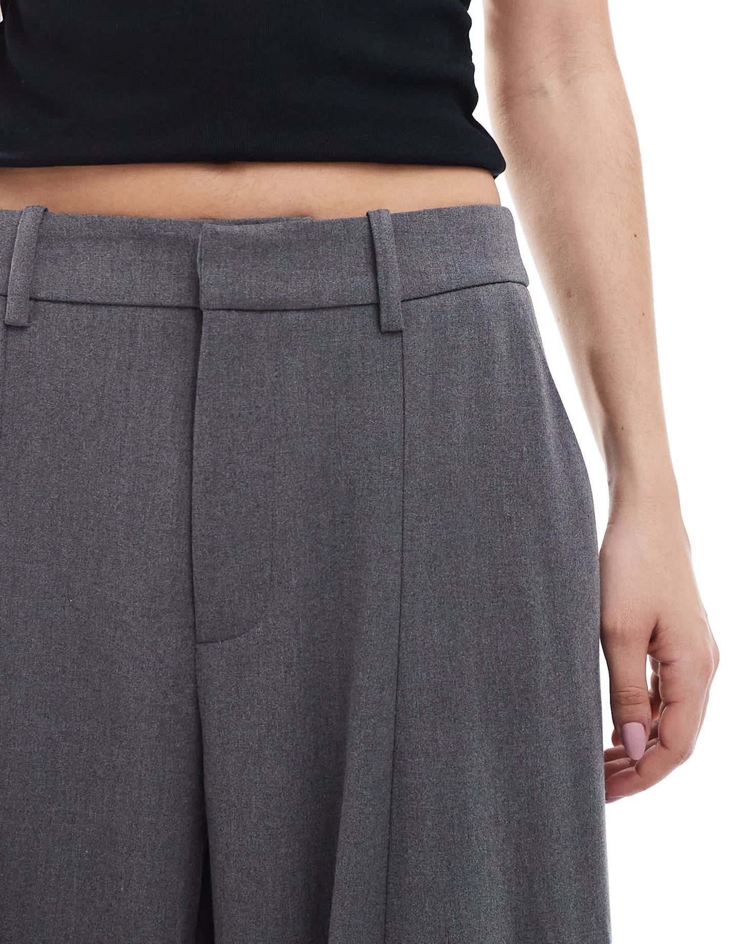 Stradivarius STR balloon tailored trousers in grey